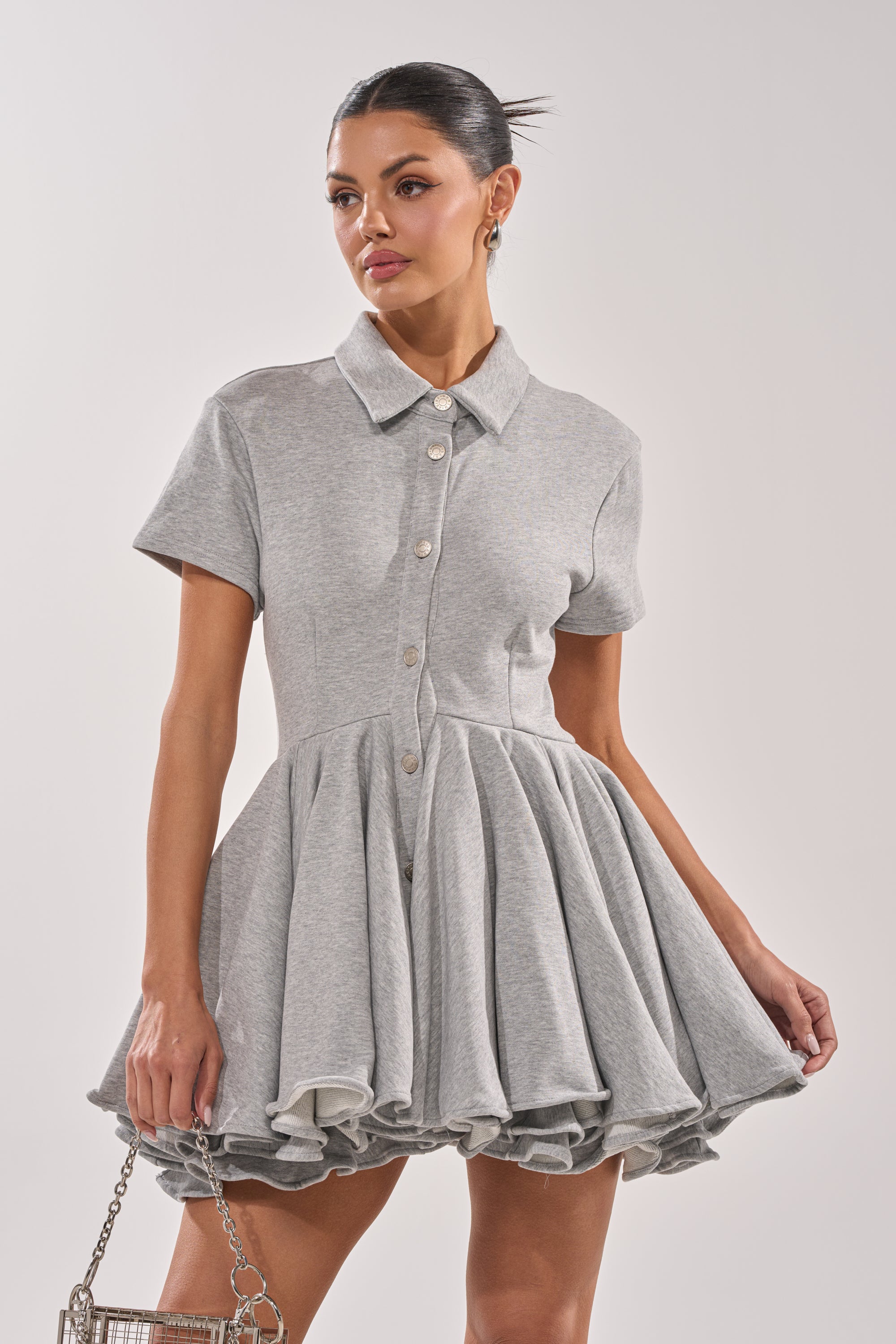 AVERY SHORT SLEEVE FRENCH TERRY MINI DRESS AKIRA AVERY SHORT SLEEVE FRENCH TERRY MINI DRESS AKIRA