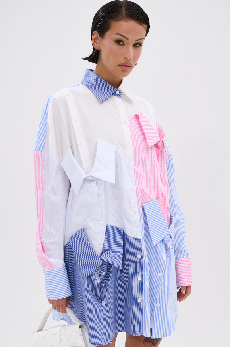 boyfriend shirt dress MY BOYFRIENDS SHIRT POPLIN MINI DRESS – AKIRA