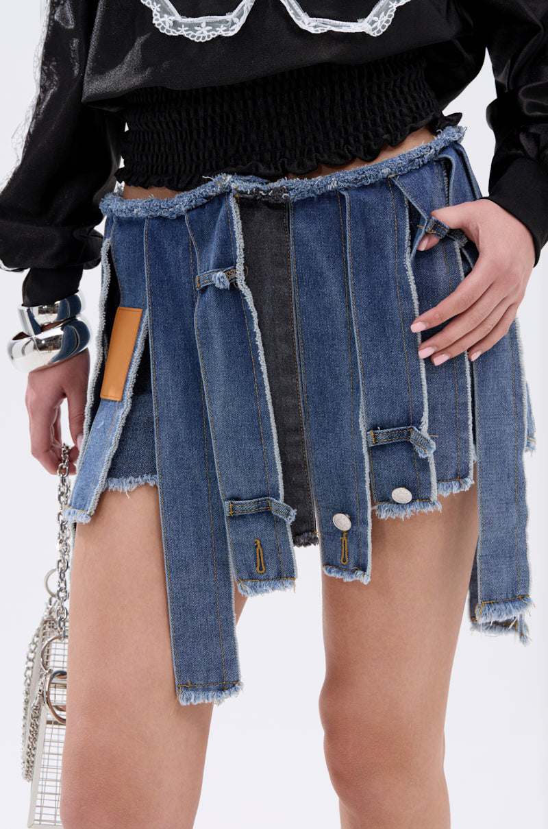 STRIPPED DENIM SKIRT – AKIRA