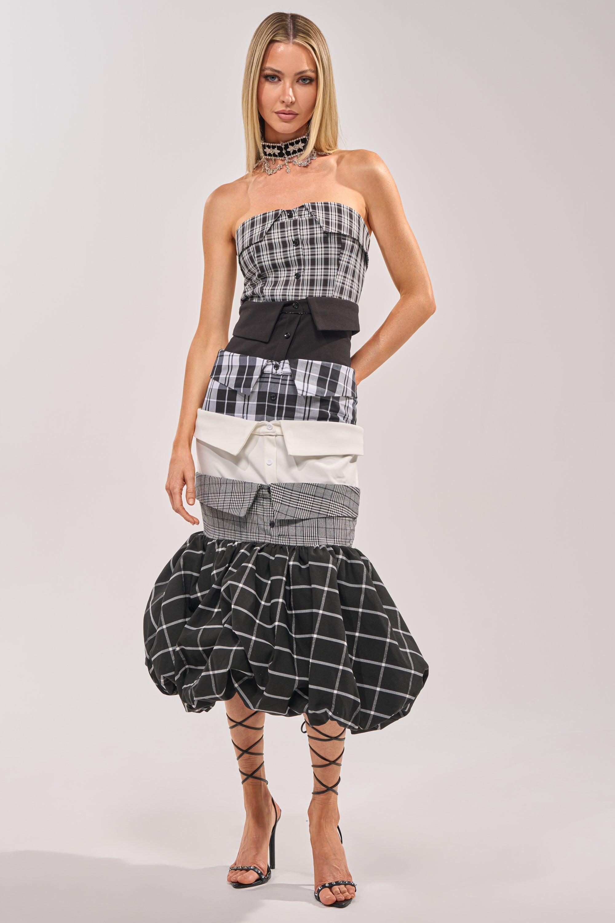 CHANGING IT UP PLAID MIDI DRESS AKIRA CHANGING IT UP PLAID MIDI DRESS AKIRA