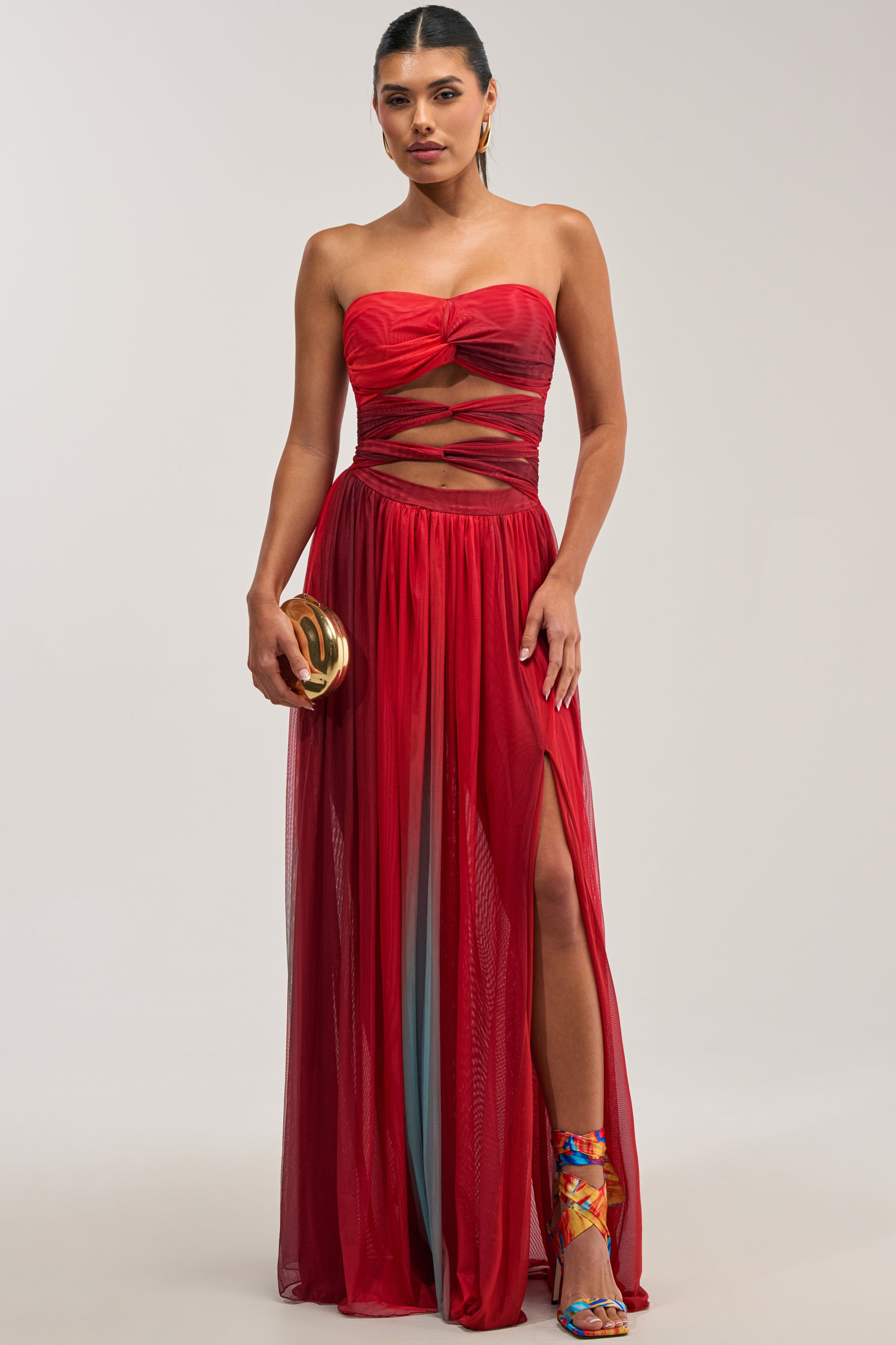 CELESTE CHIFFON MAXI DRESS IN MULTI – AKIRA