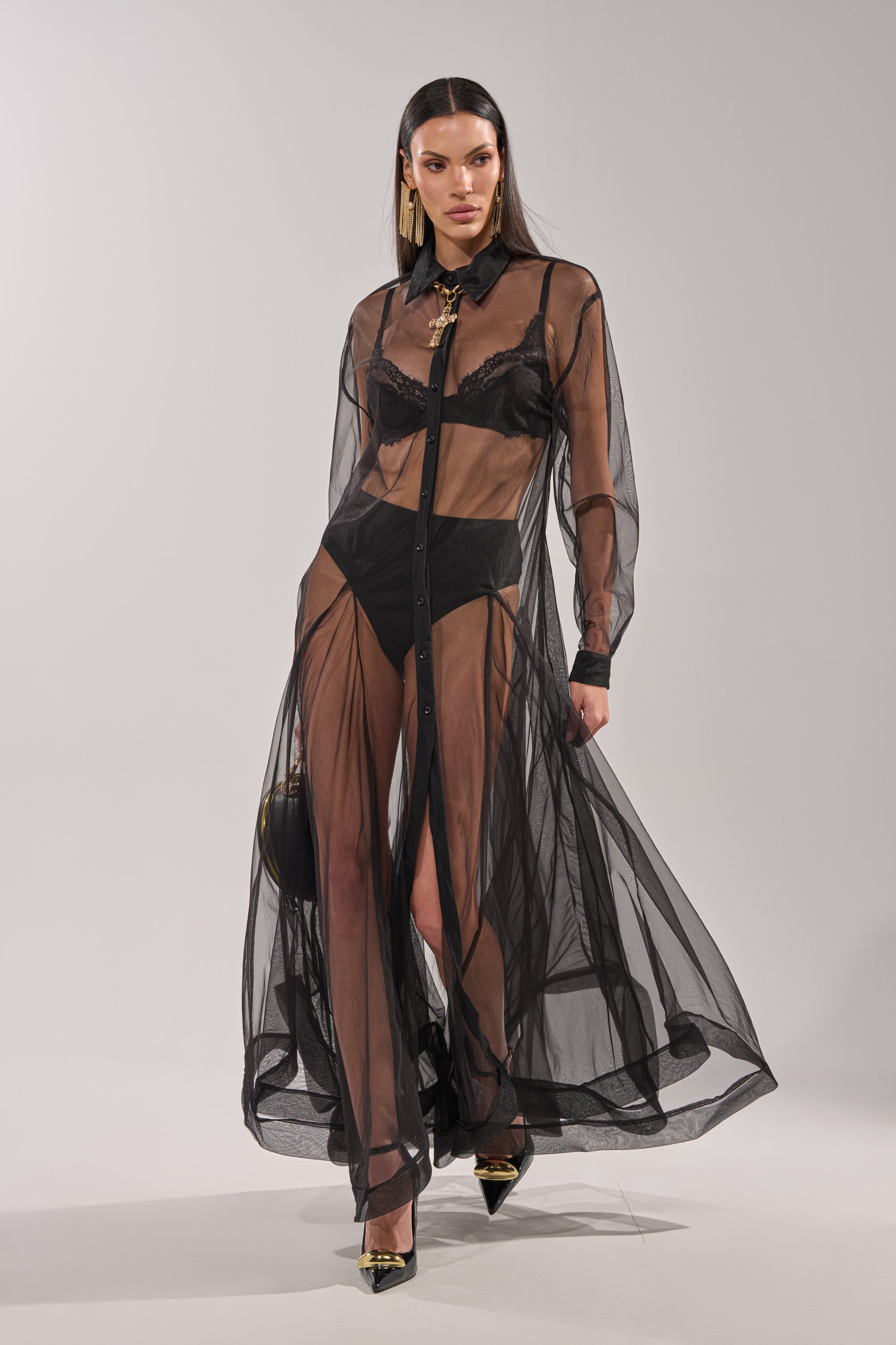 COOL GIRL MESH LAYERING MAXI DRESS – AKIRA
