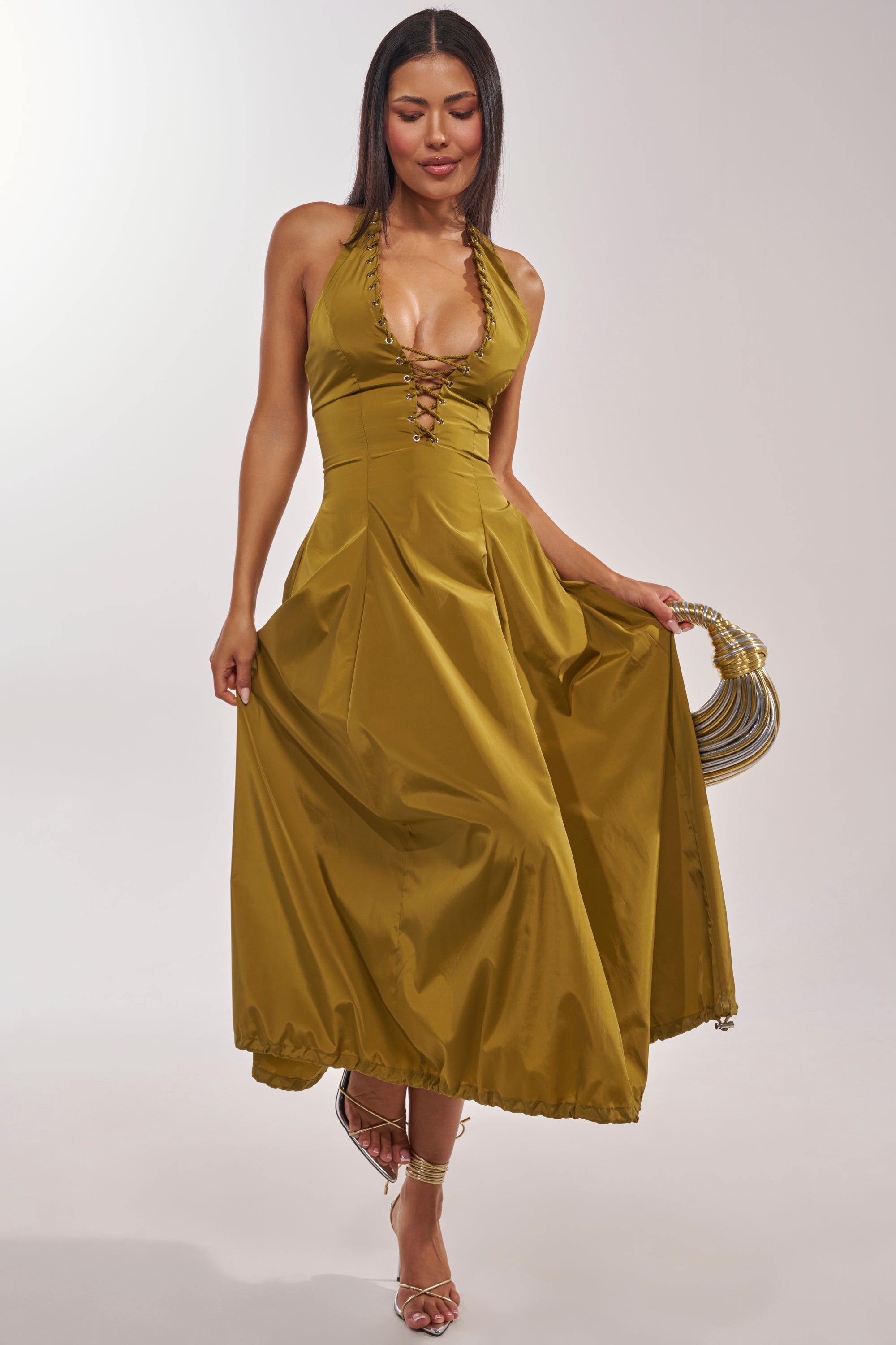 SOMETHING LIGHT NYLON MAXI DRESS – AKIRA