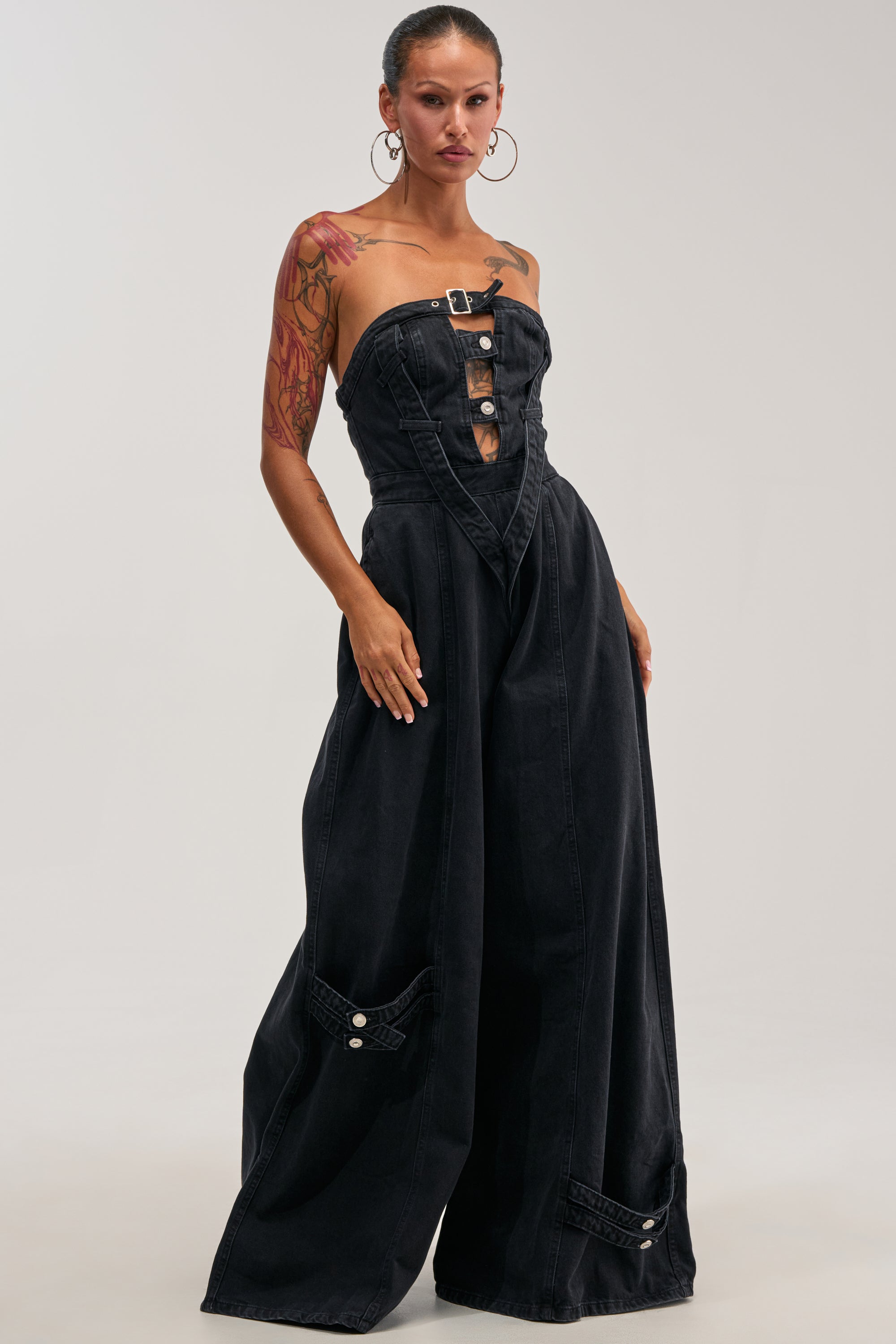 SO YESTERDAY WIDE LEG DENIM JUMPSUIT – AKIRA