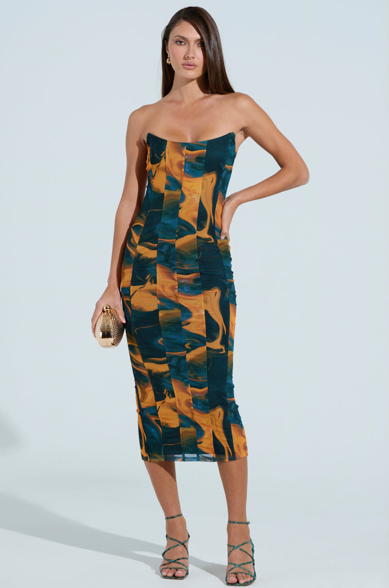 abstract mesh dress SHES UNFORGETTABLE ABSTRACT MESH MIDI DRESS – AKIRA