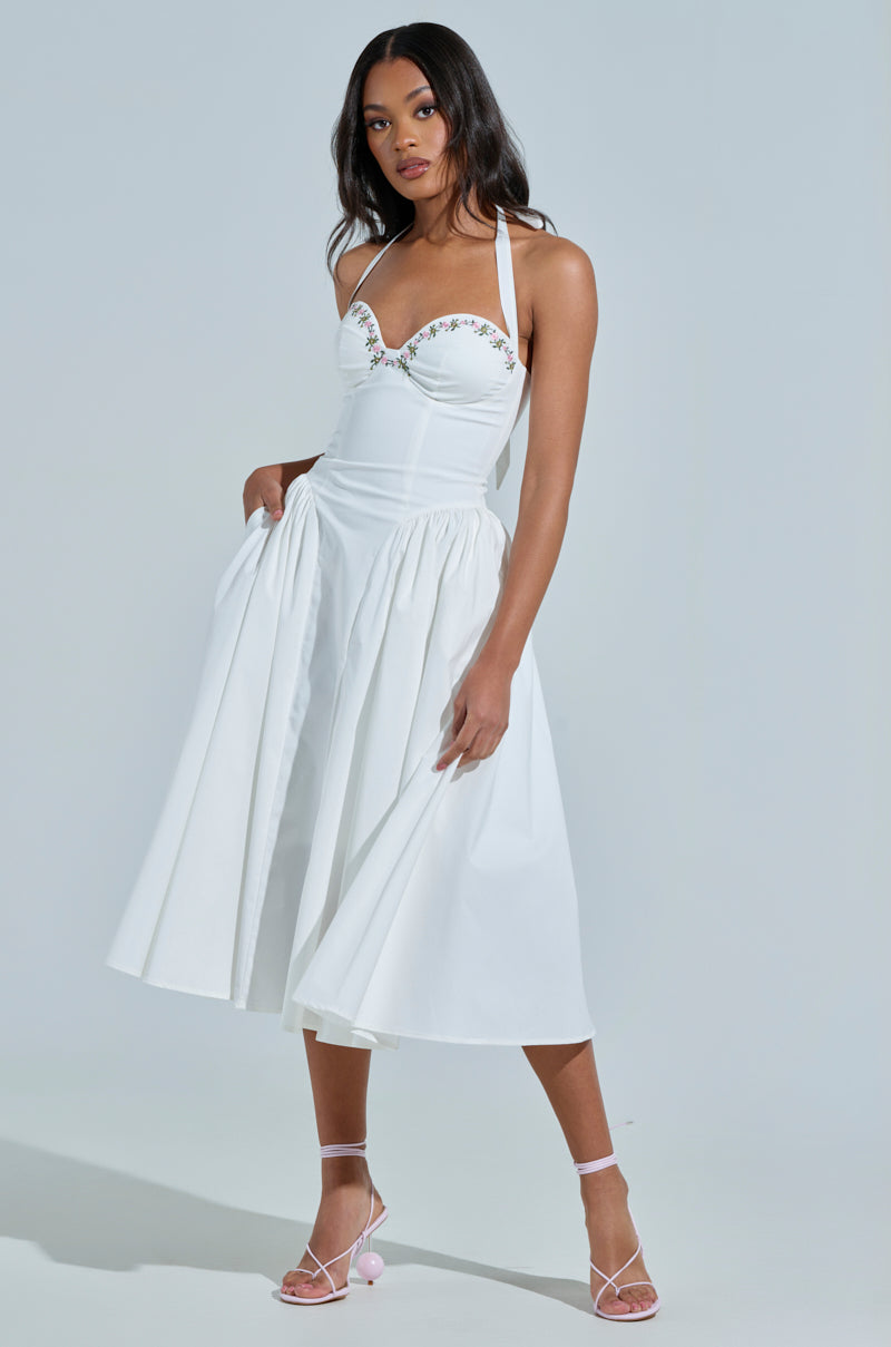 OFF TO BRUNCH POPLIN MIDI DRESS AKIRA OFF TO BRUNCH POPLIN MIDI DRESS AKIRA