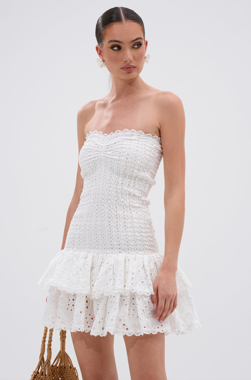 LETS GO TO THE BEACH RUFFLE MINI DRESS AKIRA LETS GO TO THE BEACH RUFFLE MINI DRESS AKIRA
