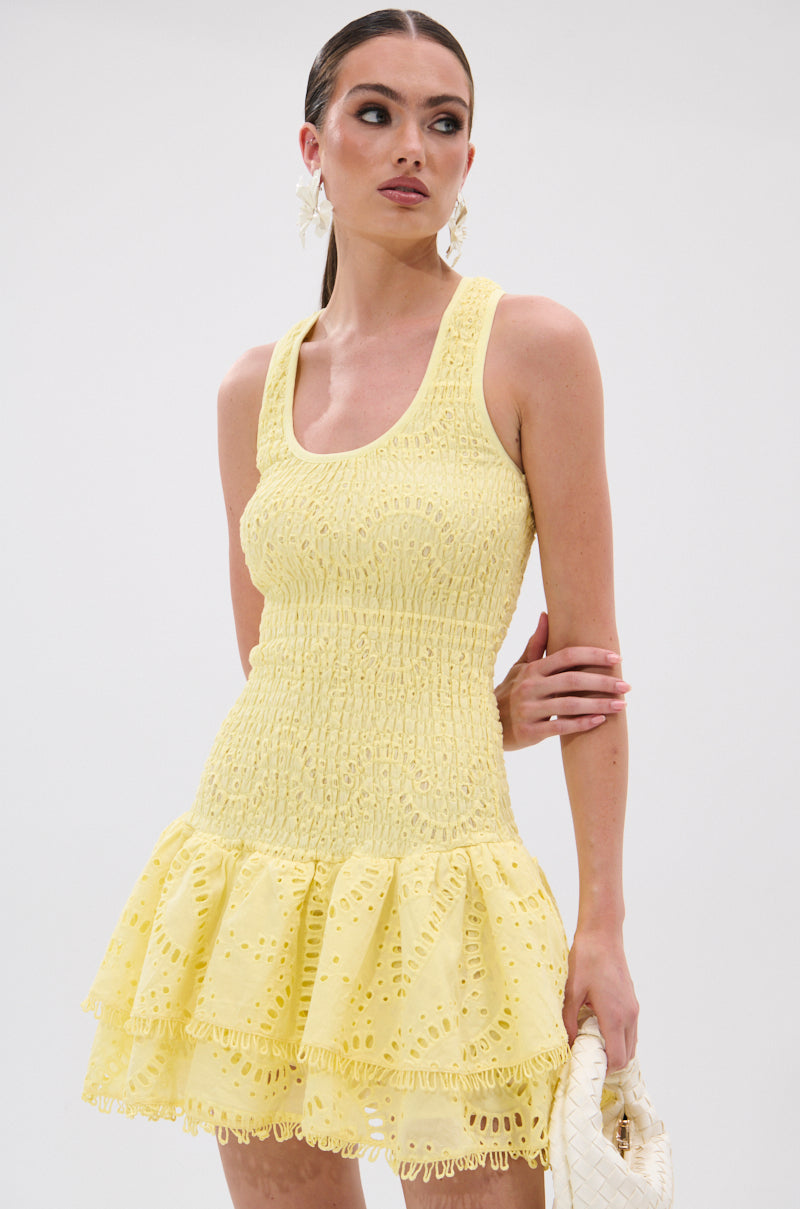 ワンピース AJISAI mini frill puff OP yellow High-Quality