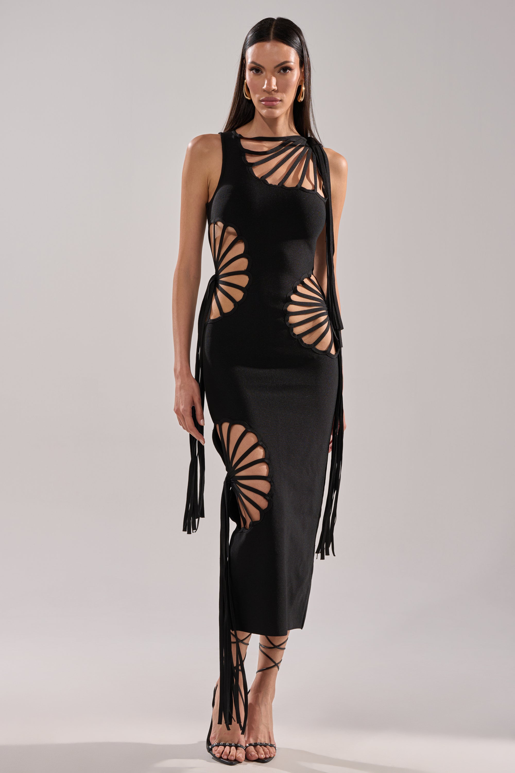 Akira Brooke Cutout Midi Dress | Black | Size 1x Akira Brooke Cutout Midi Dress | Black | Size 1x