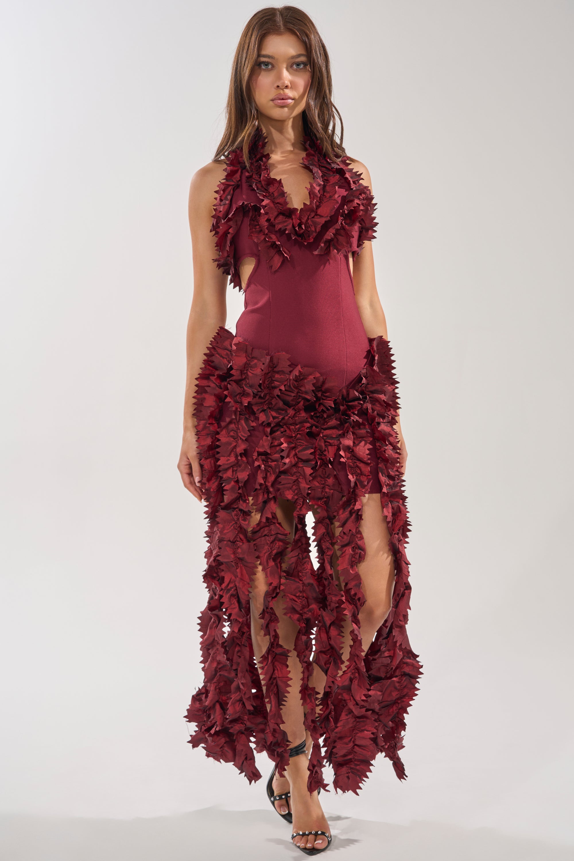 BEST DRESSED FLOCKED MAXI DRESS – AKIRA