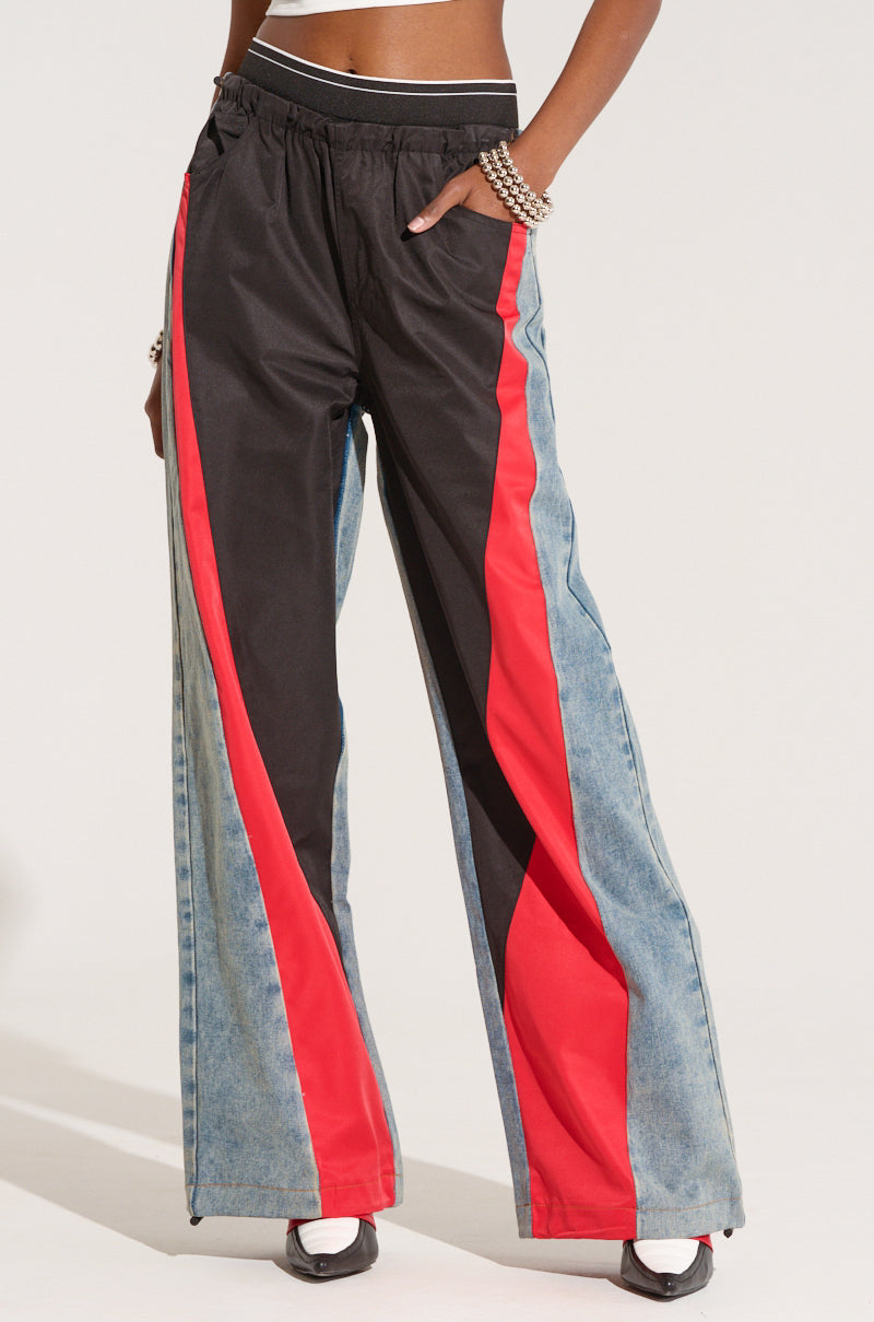 HARDEST TO LOVE COLORBLOCK DENIM PANT AKIRA HARDEST TO LOVE COLORBLOCK DENIM PANT AKIRA