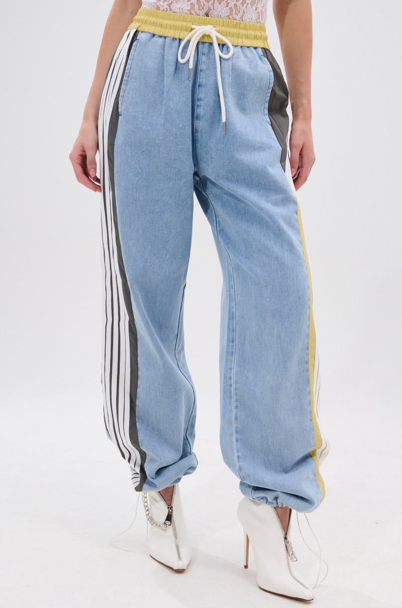ALONE AGAIN DENIM TRACK PANT – AKIRA