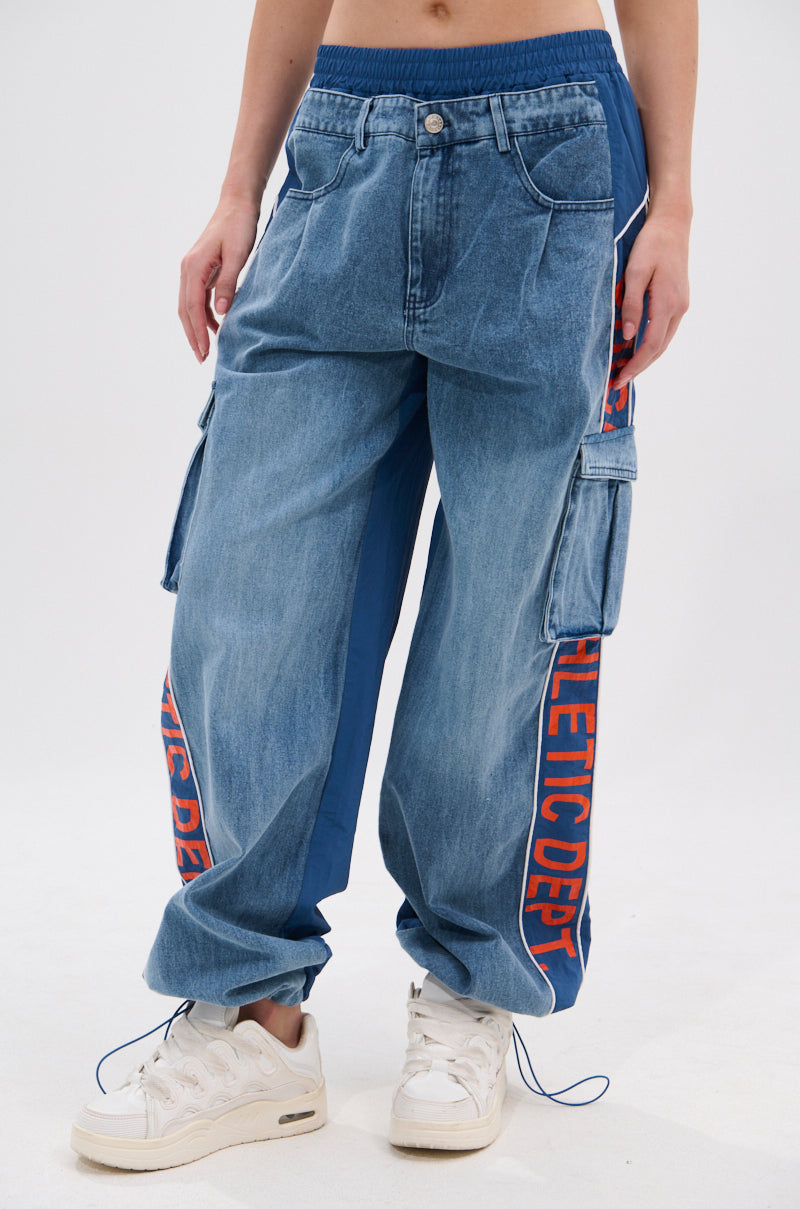 CHICAGO ATHLETICS DENIM TRACK PANTS – AKIRA