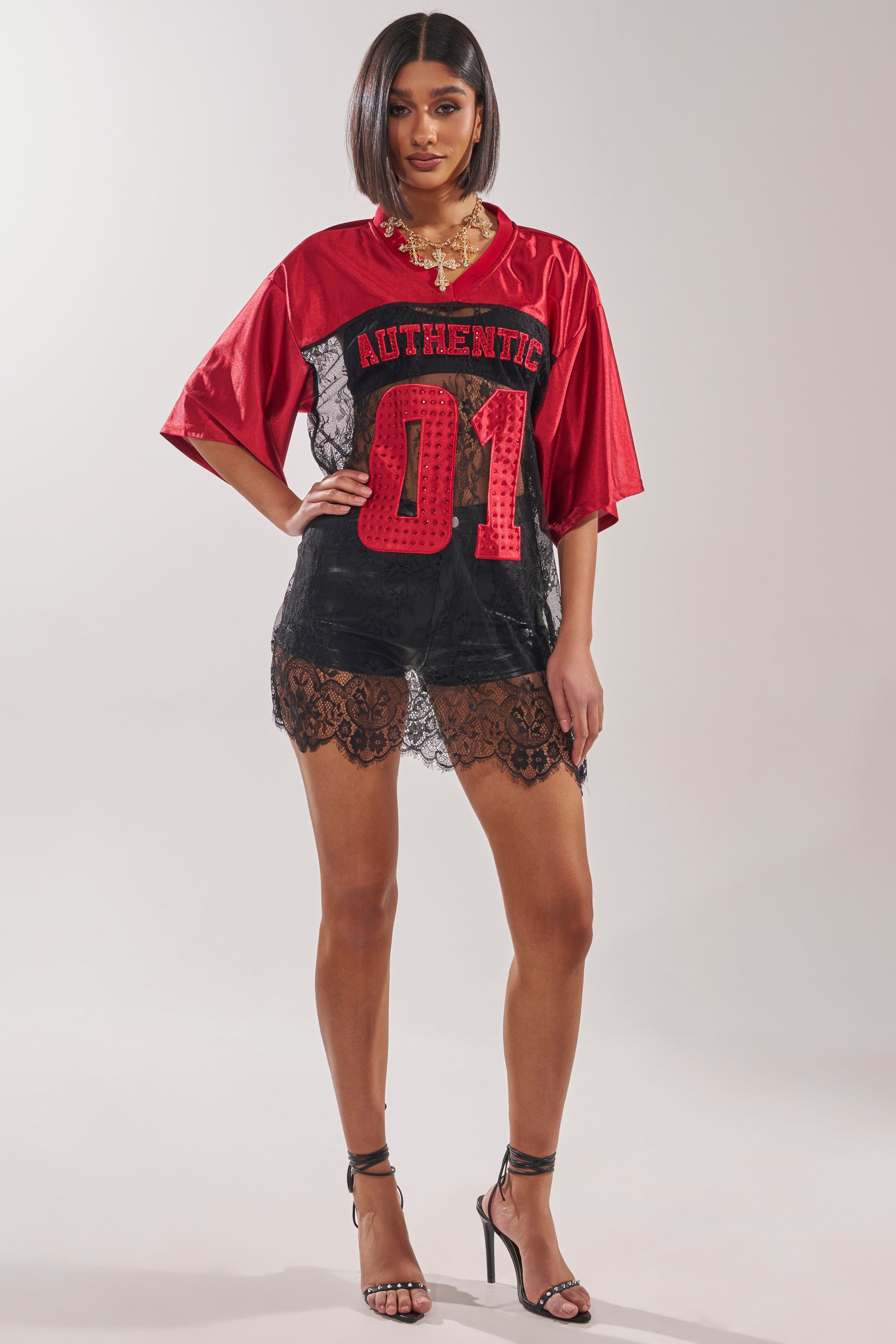 IT GIRL LACE JERSEY DRESS AKIRA IT GIRL LACE JERSEY DRESS AKIRA