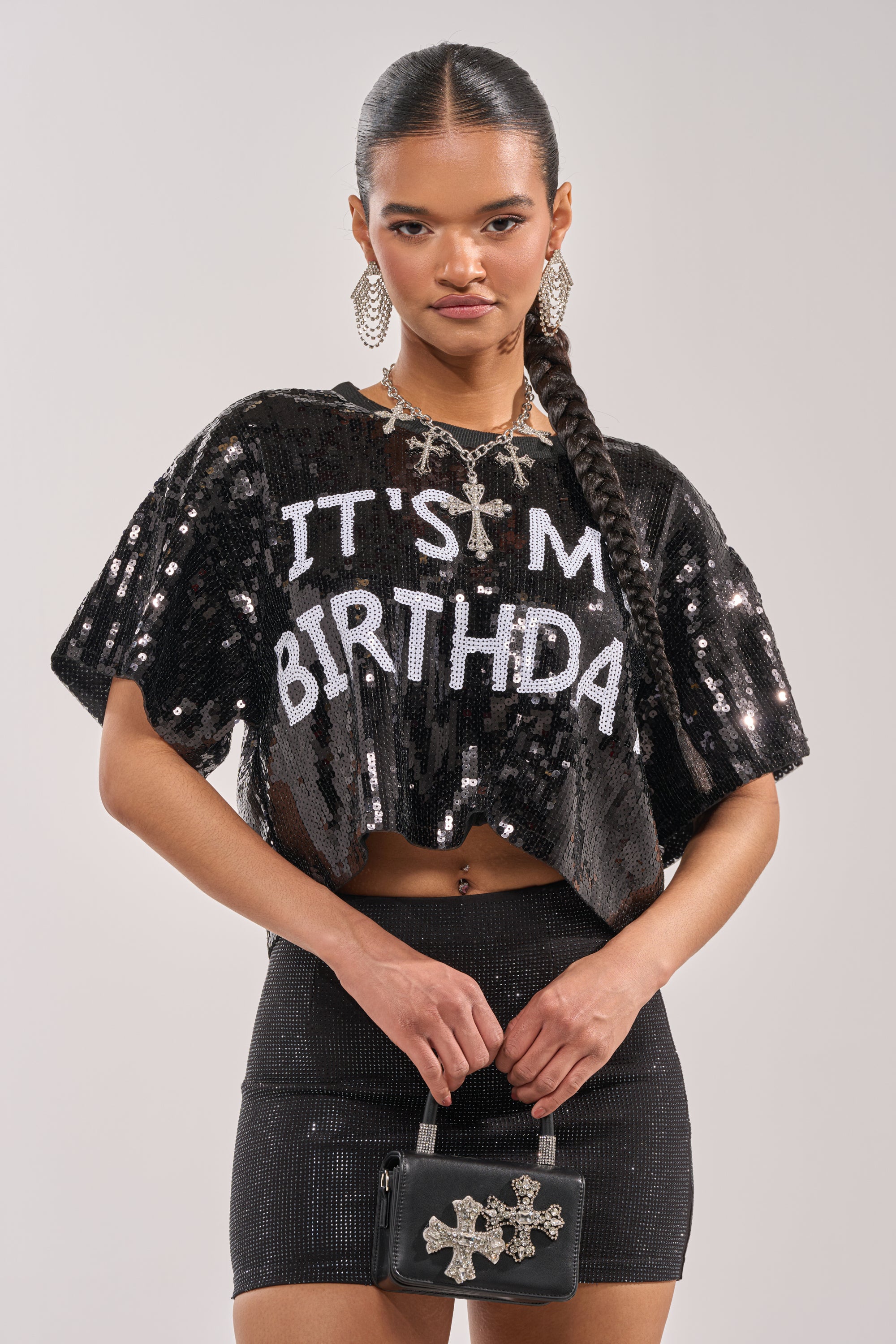 AKIRA It's My Birthday Sequin T-Shirt