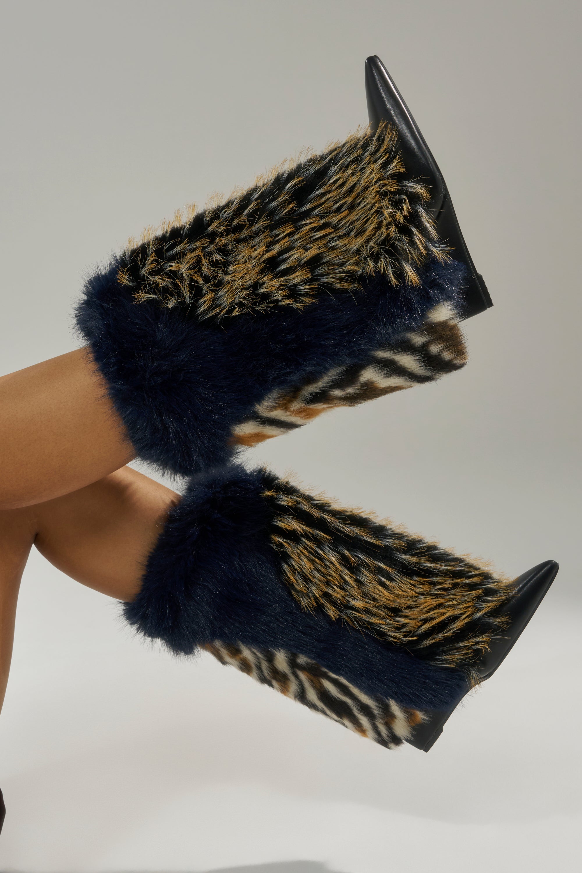 AZALEA WANG BRIASH NAVY MULTI WEDGE BOOTIE – AKIRA