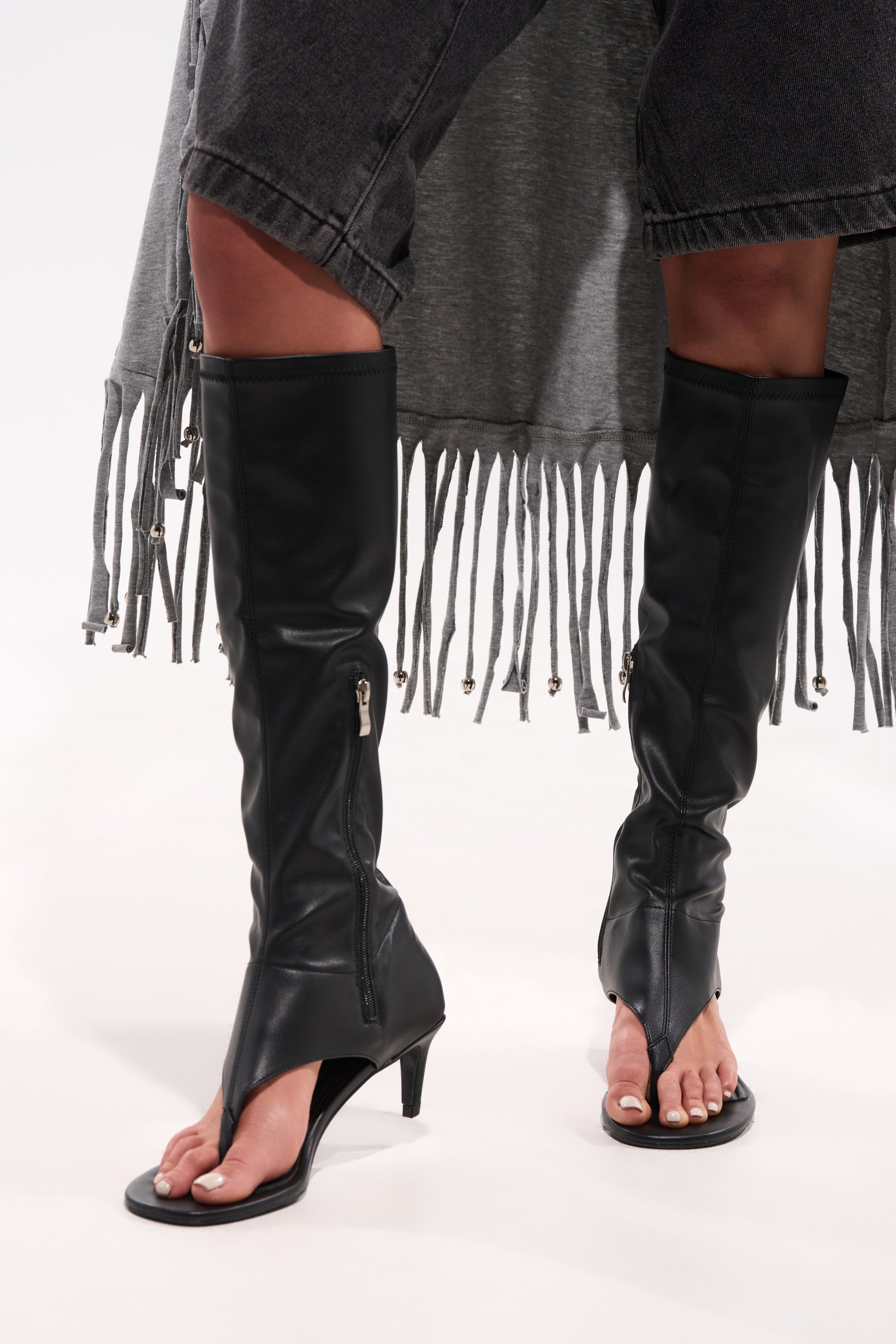 AZALEA WANG CECILE OPEN TOE SANDAL BOOT IN BLACK – AKIRA