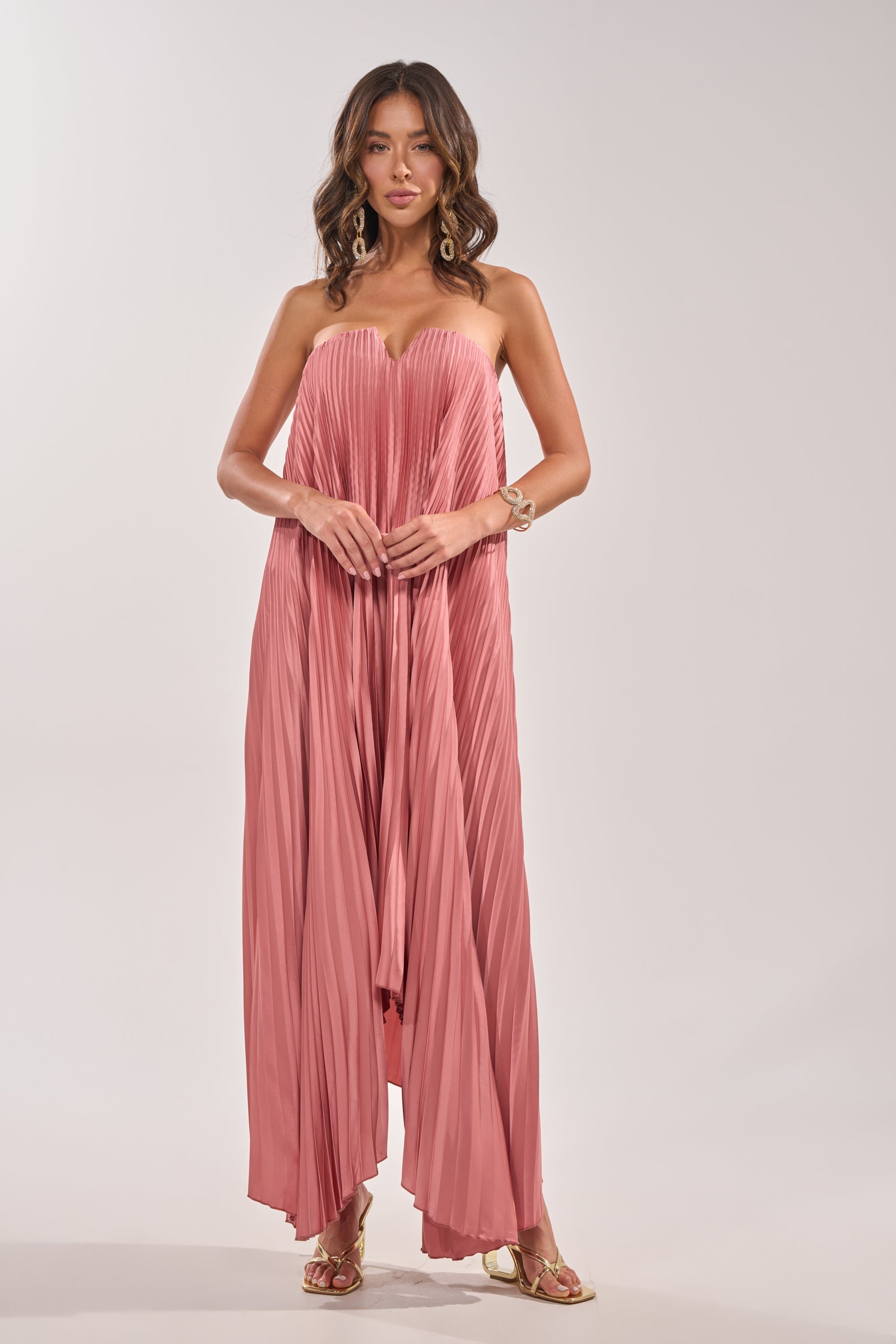 EMERALD DREAM SLEEVELESS MAXI DRESS IN PINK – AKIRA