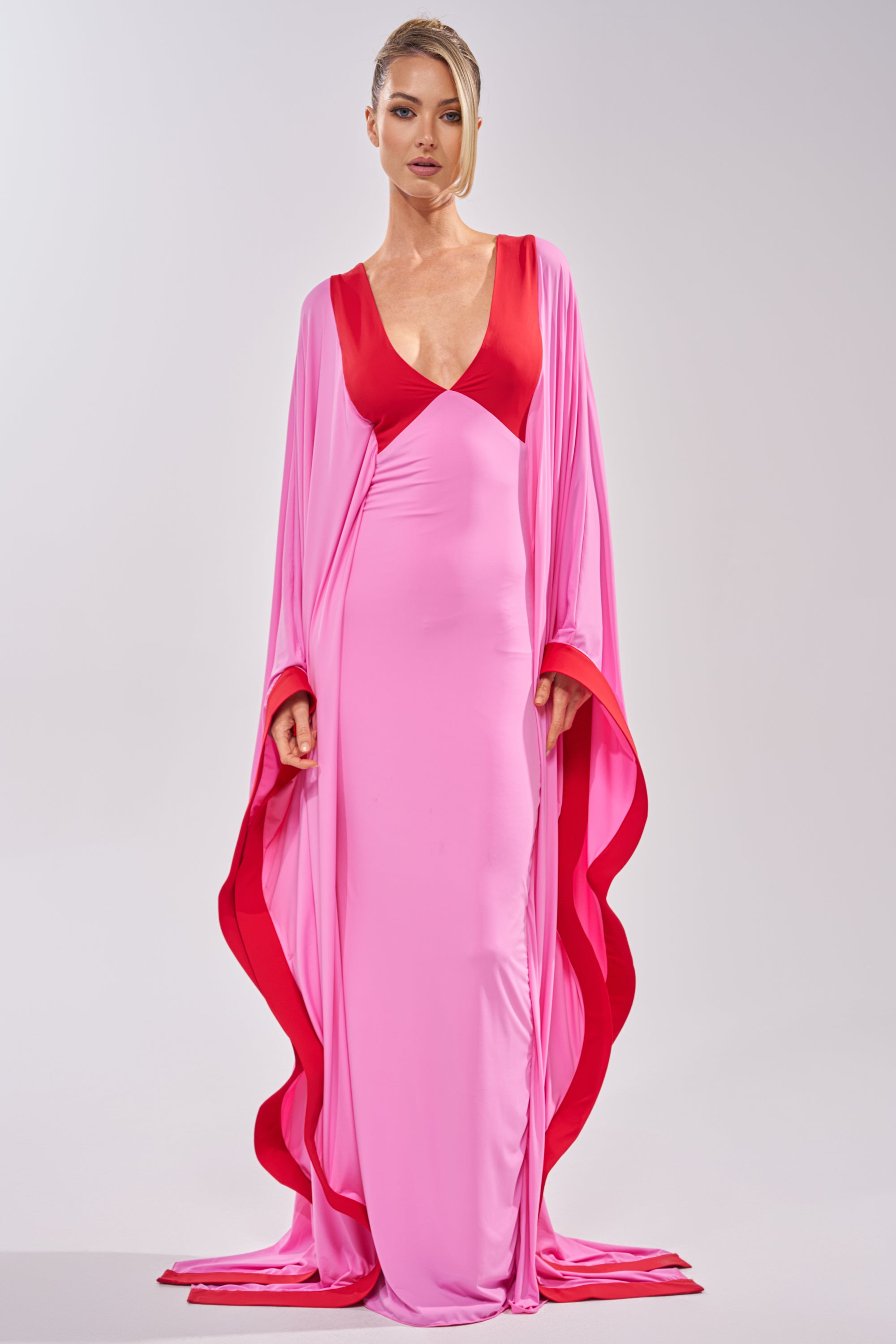 open lace back dress GUEST OF HONOR BODYCON MAXI DRESS IN PINK – AKIRA