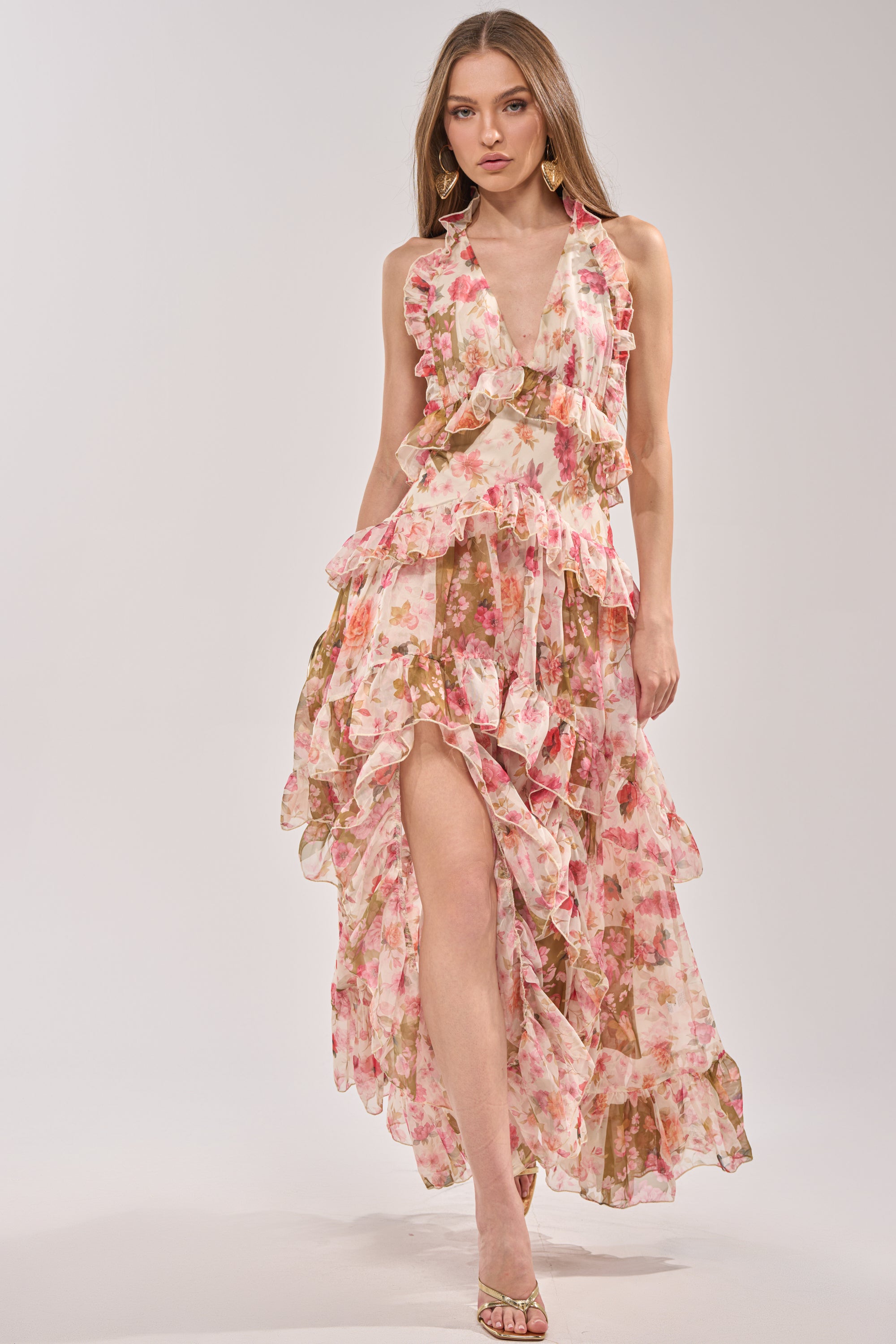 AKIRA Summer Stroll Floral Chiffon Maxi Dress | Size Small AKIRA Summer Stroll Floral Chiffon Maxi Dress | Size Small