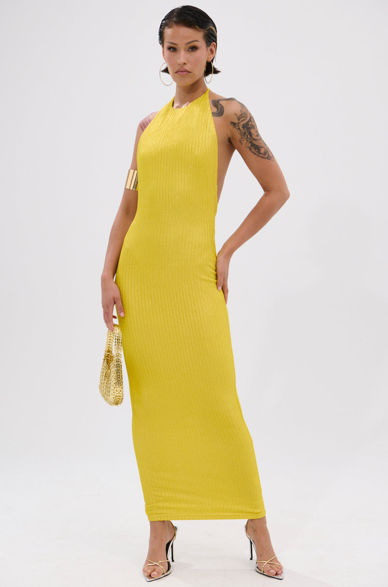 green emerald velvet dress STRUCK GOLD METALLIC MIDI DRESS IN YELLOW – AKIRA