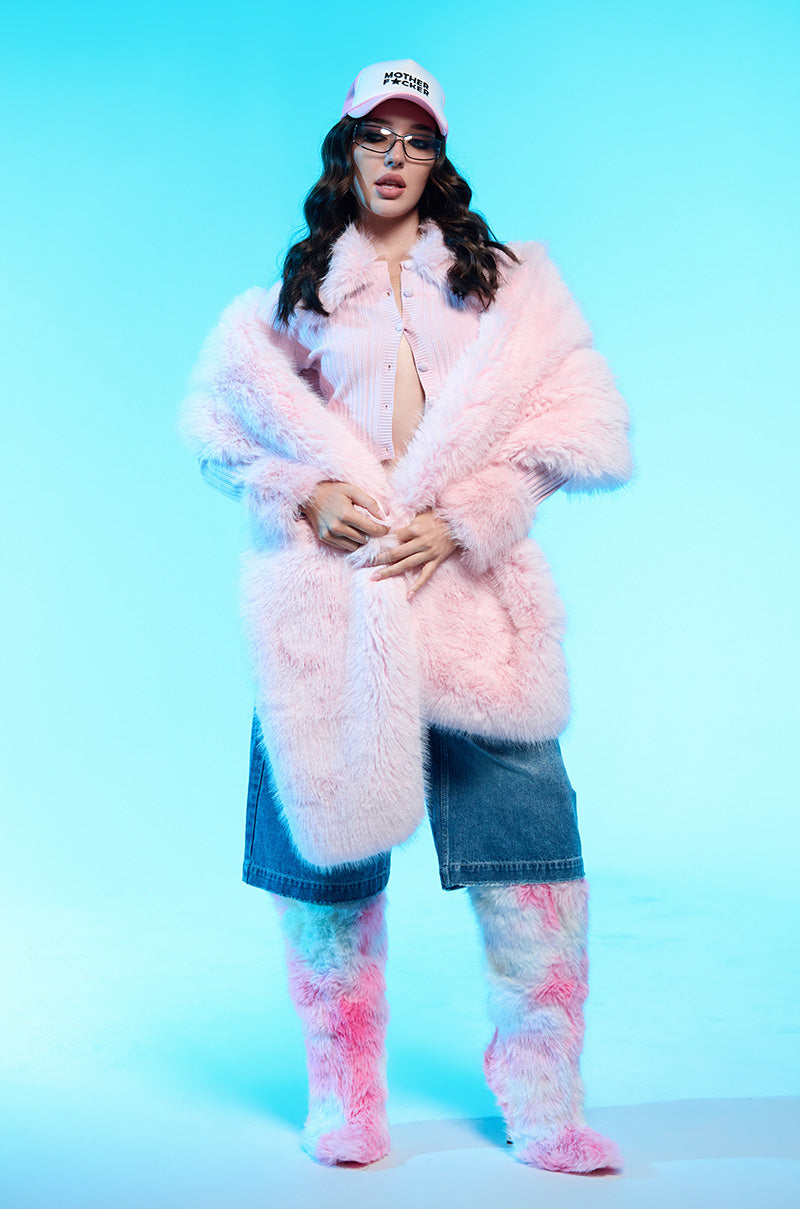 小物 akio long & volume mohair muffler / sky SOFT LIFE FAUX FUR SCARF – AKIRA