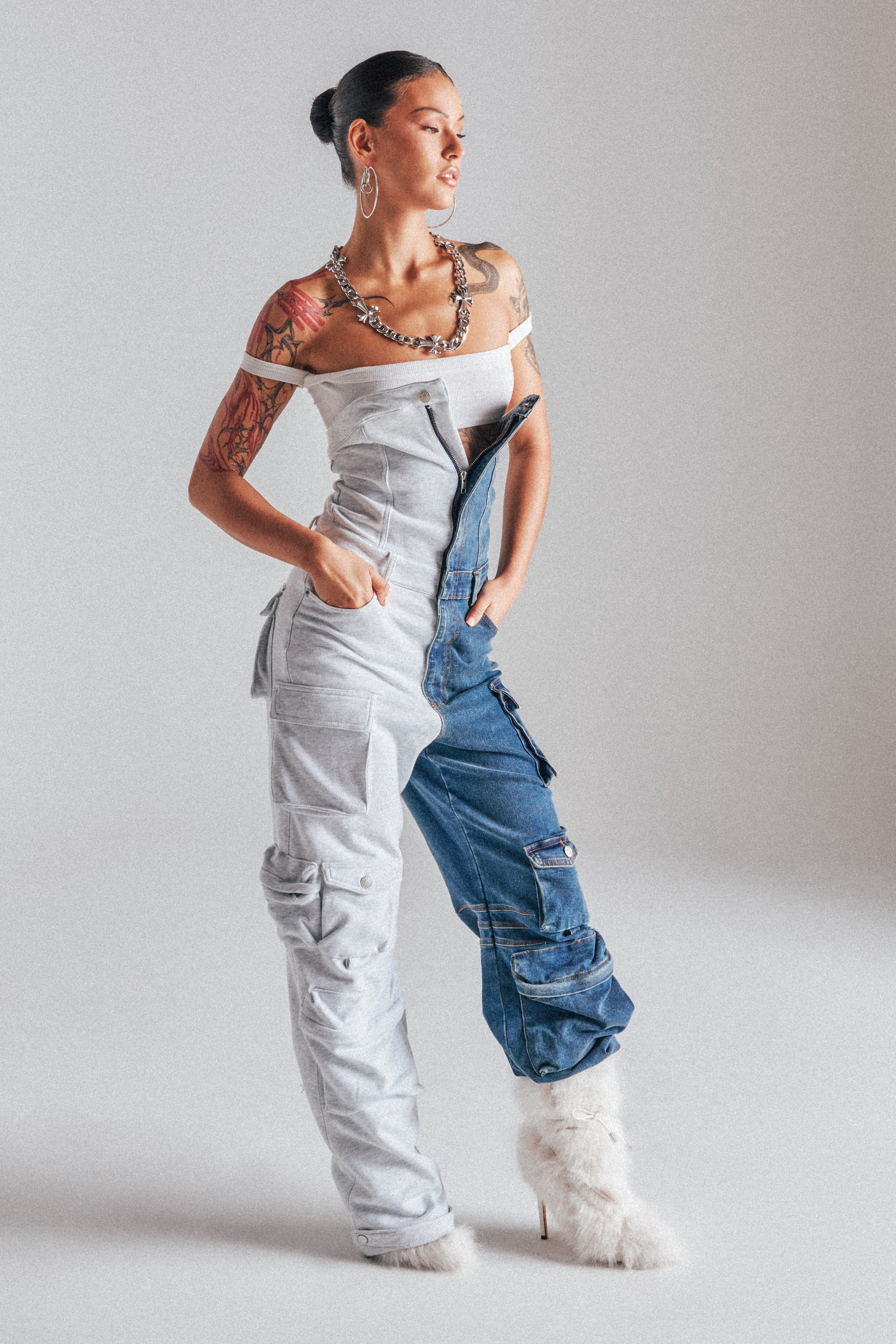 SPLIT DECISION DENIM JUMPSUIT – AKIRA
