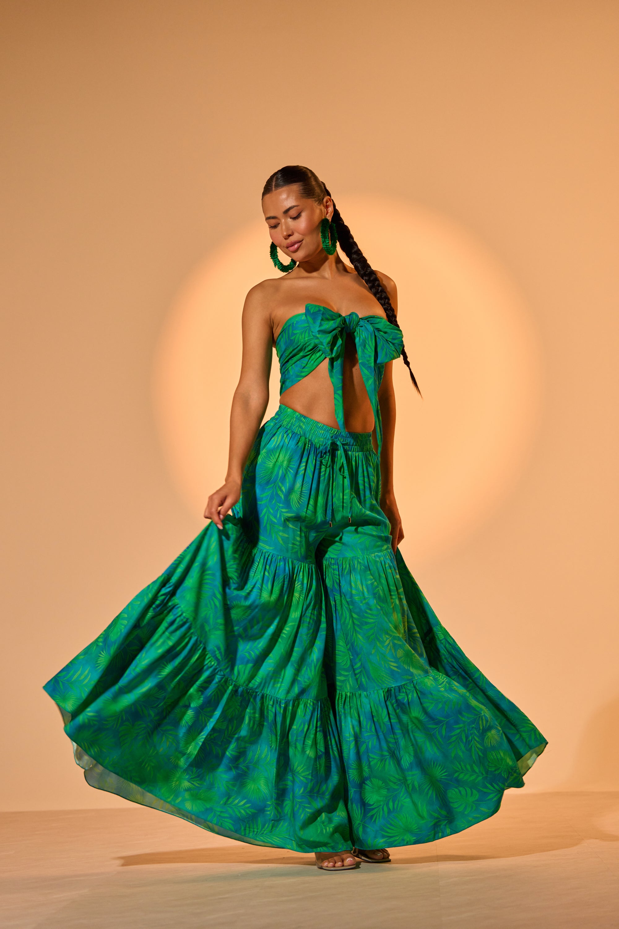 INTO THE GARDEN PALAZZO PANT IN GREEN – AKIRA