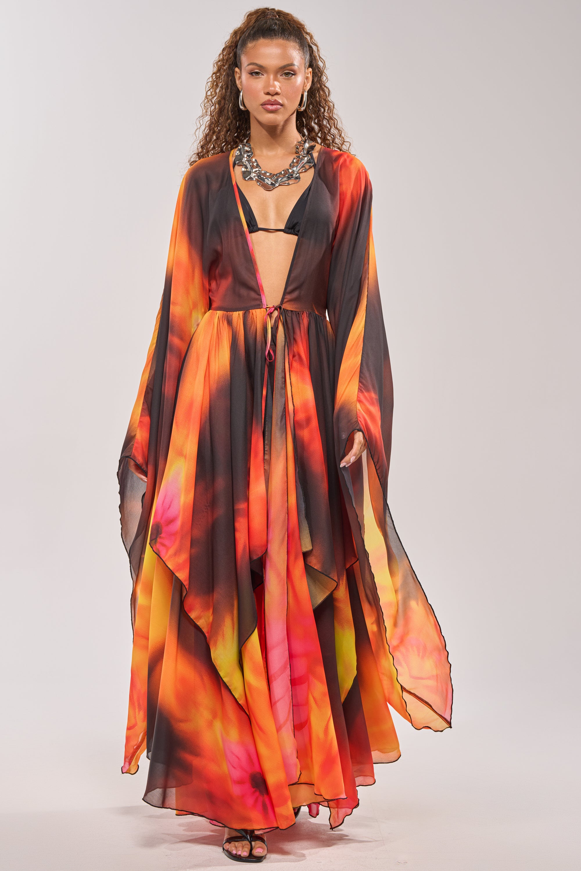 GIRL ON FIRE CHIFFON CARDIGAN – AKIRA
