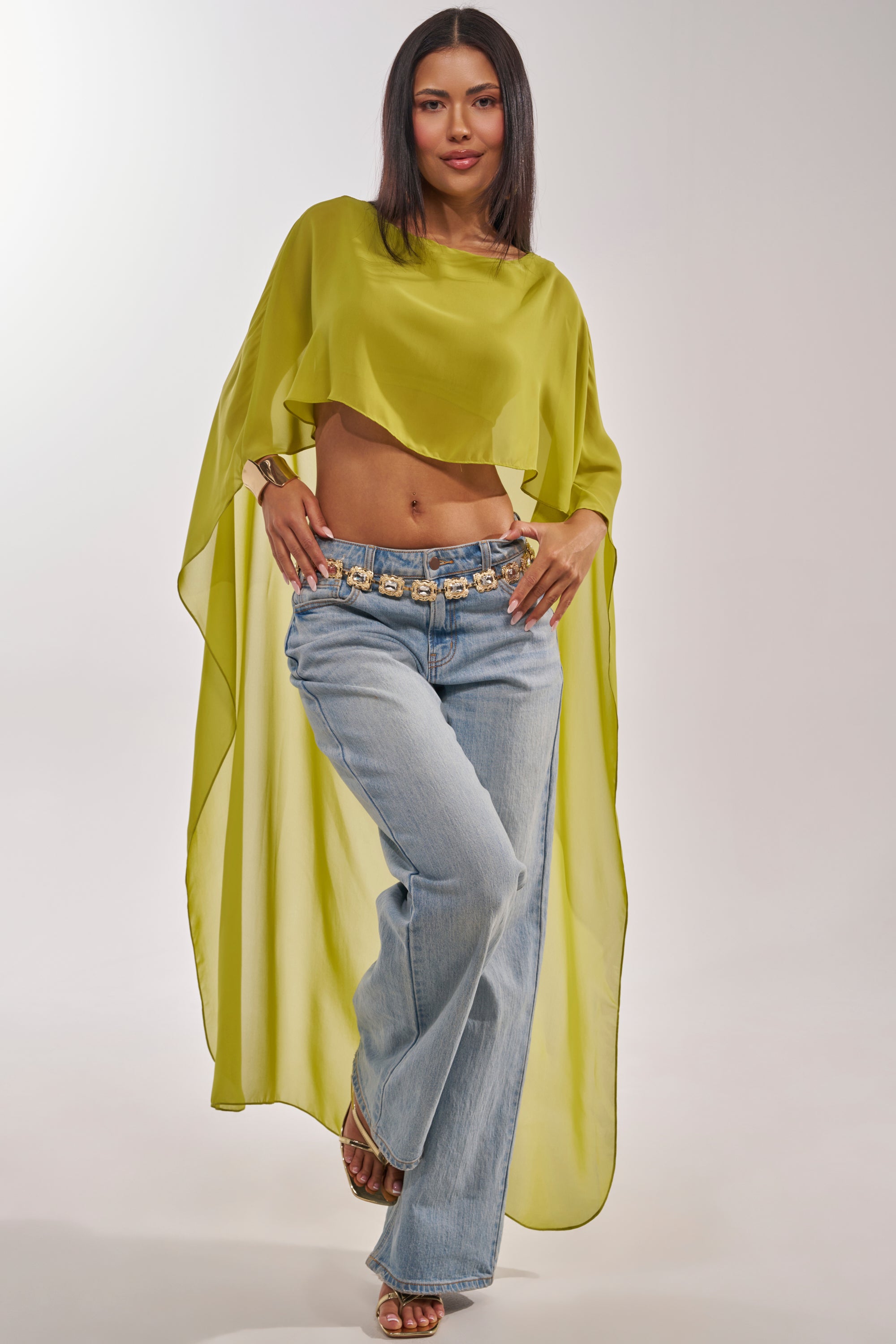 IT GIRL BLOUSE IN CHARTREUSE – AKIRA