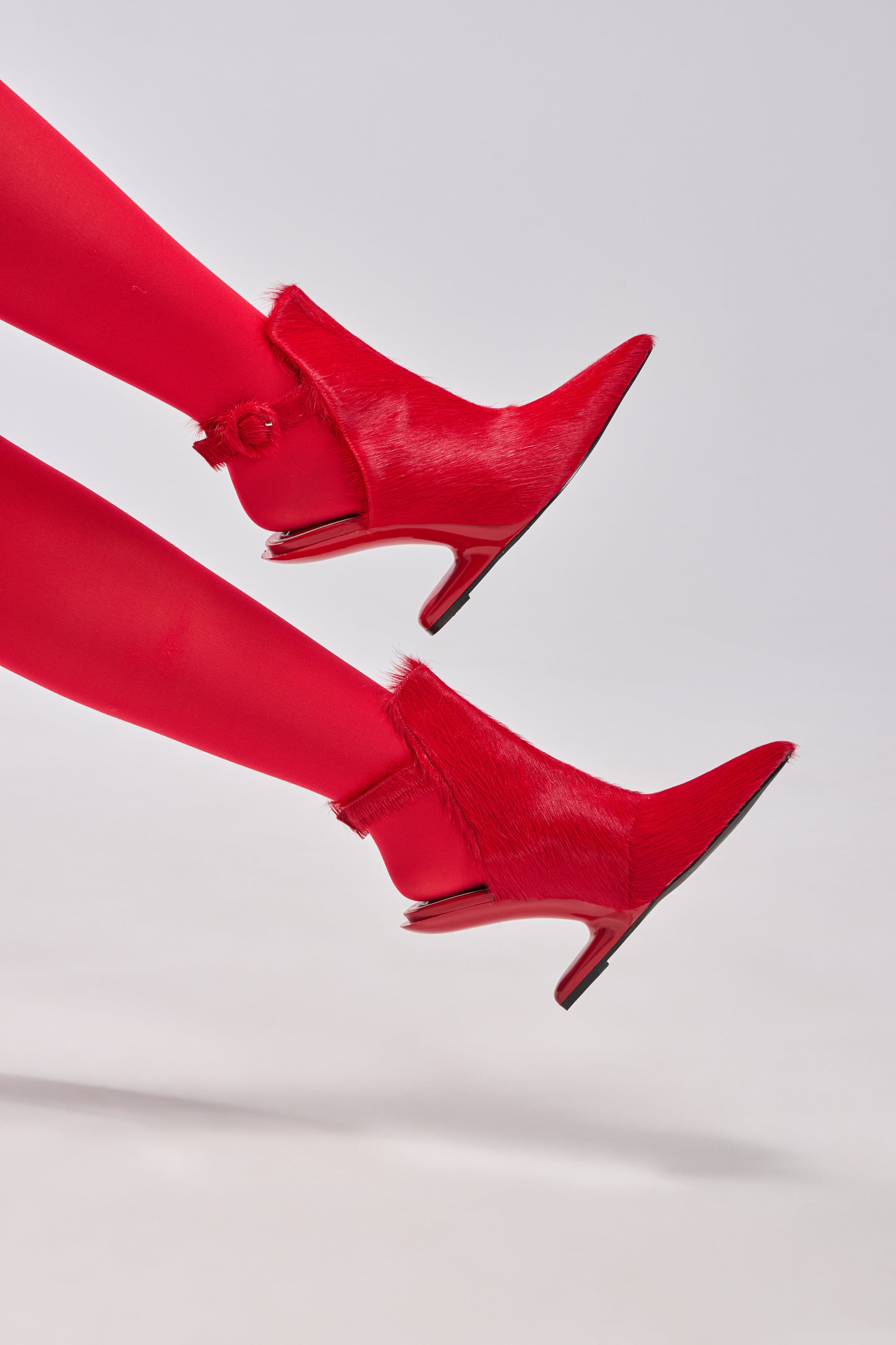 AZALEA WANG JOST RED PONY HAIR UPPER WEDGE PUMP – AKIRA