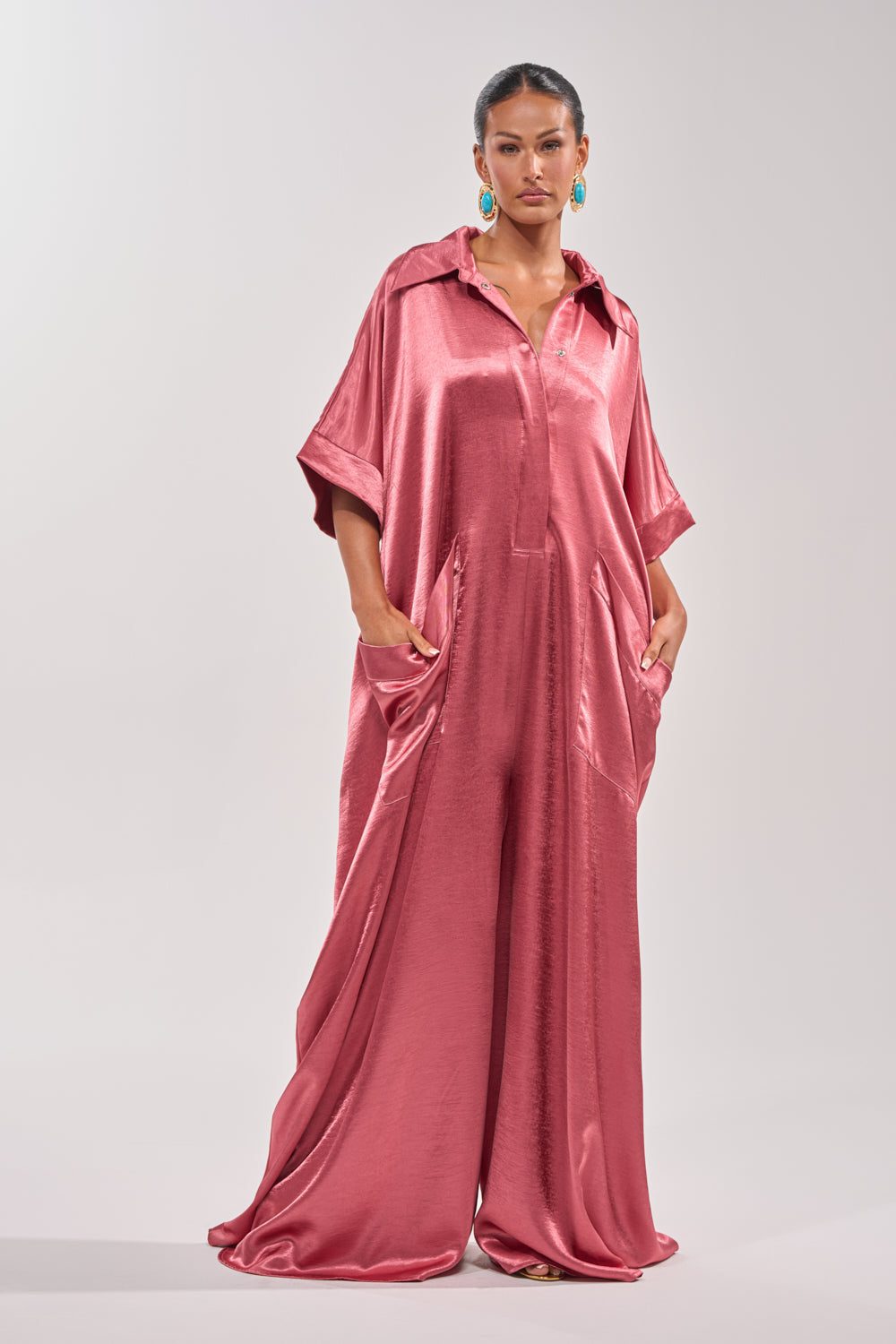 SHE'S RICH OVERSIZED JUMPSUIT IN ROSE – AKIRA