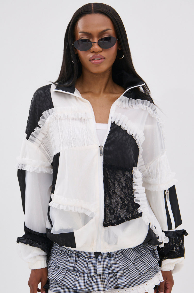 BLACK DAHLIA PATCHWORK BOMBER – AKIRA