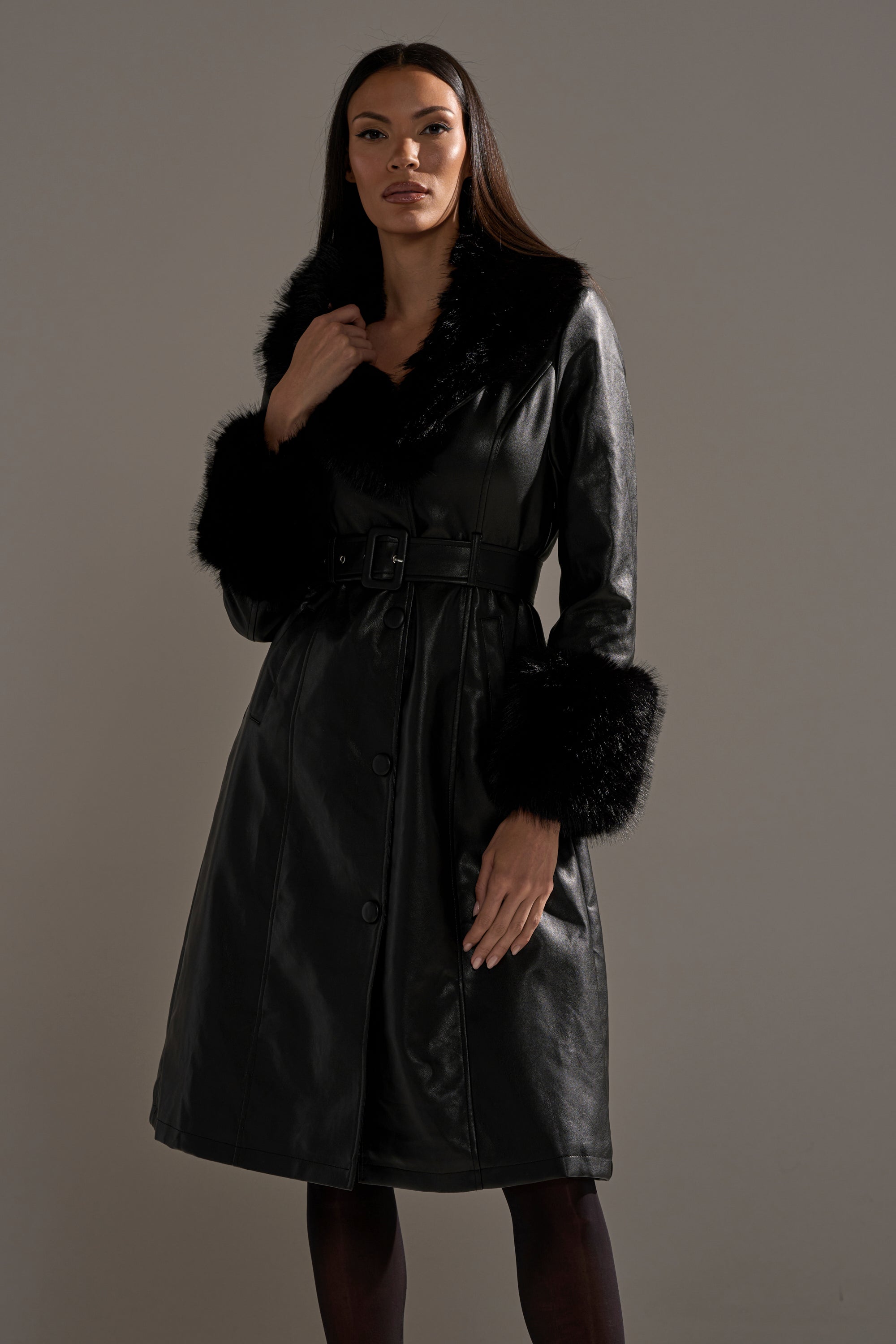 KAYA FUR TRIM TRENCH – AKIRA - Main Image