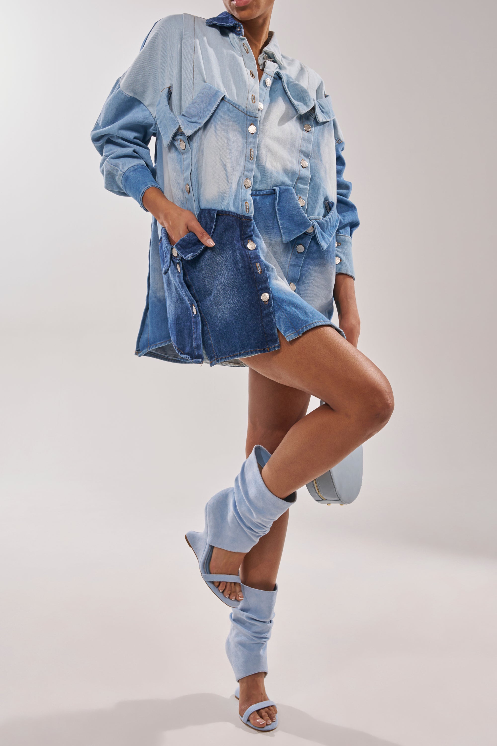 AZALEA WANG KYVELISA BLUE WEDGE OPEN TOE BOOTIE – AKIRA