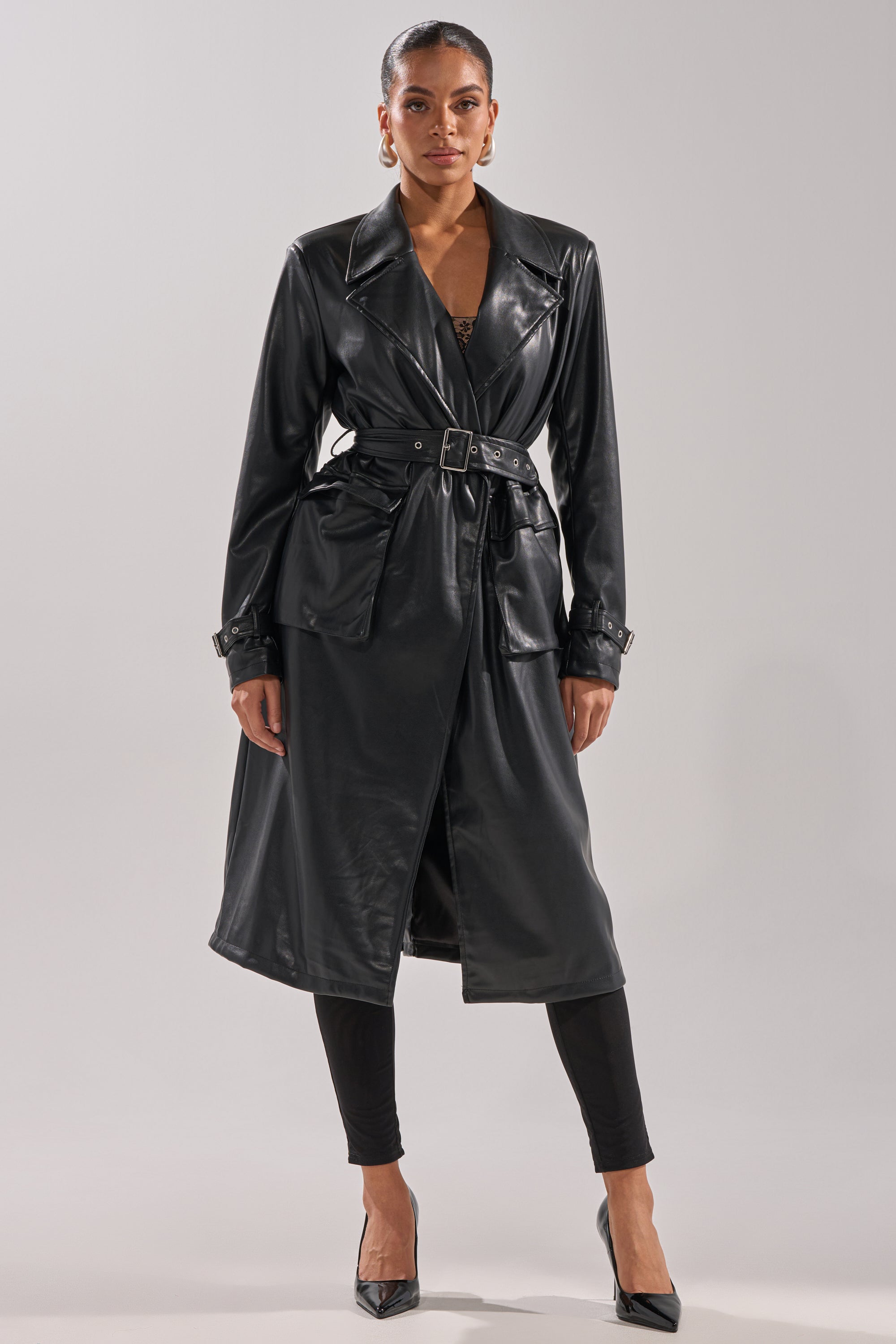 AKIRA Montanna Butter Luxe Everyday Trench Coat | Black | Size Medium AKIRA Montanna Butter Luxe Everyday Trench Coat | Black | Size Medium