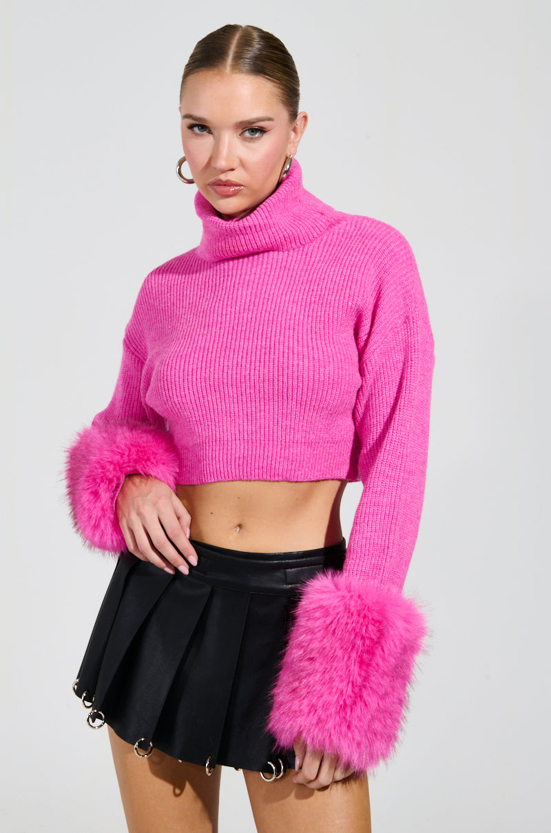 Hot Pink Sweater Crop Pink Spring Breeze Hot Pink Crop Sweater ETA