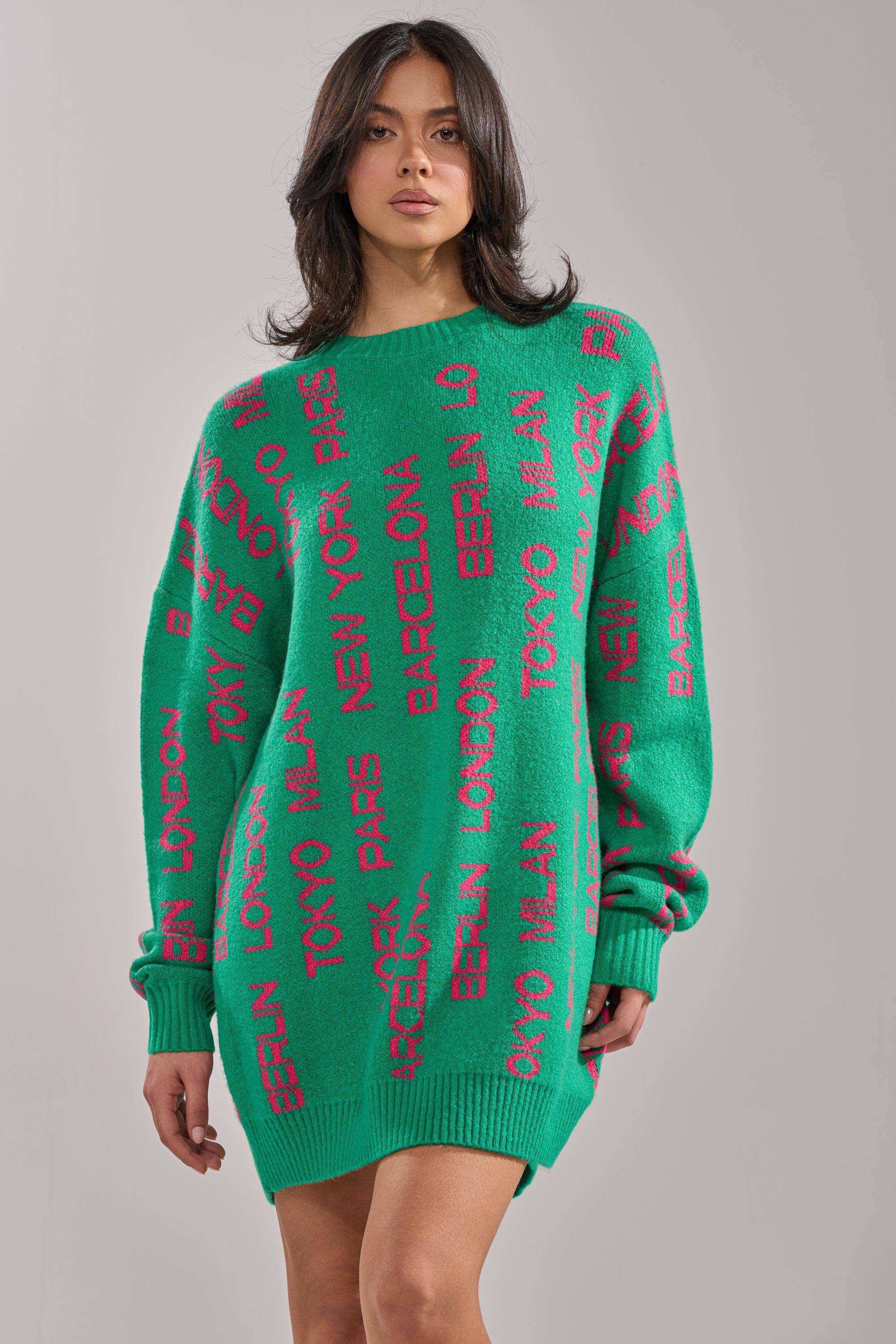 AKIRA Around The World Sweater Mini Dress | Green | Size 1X/2X AKIRA Around The World Sweater Mini Dress | Green | Size 1X/2X
