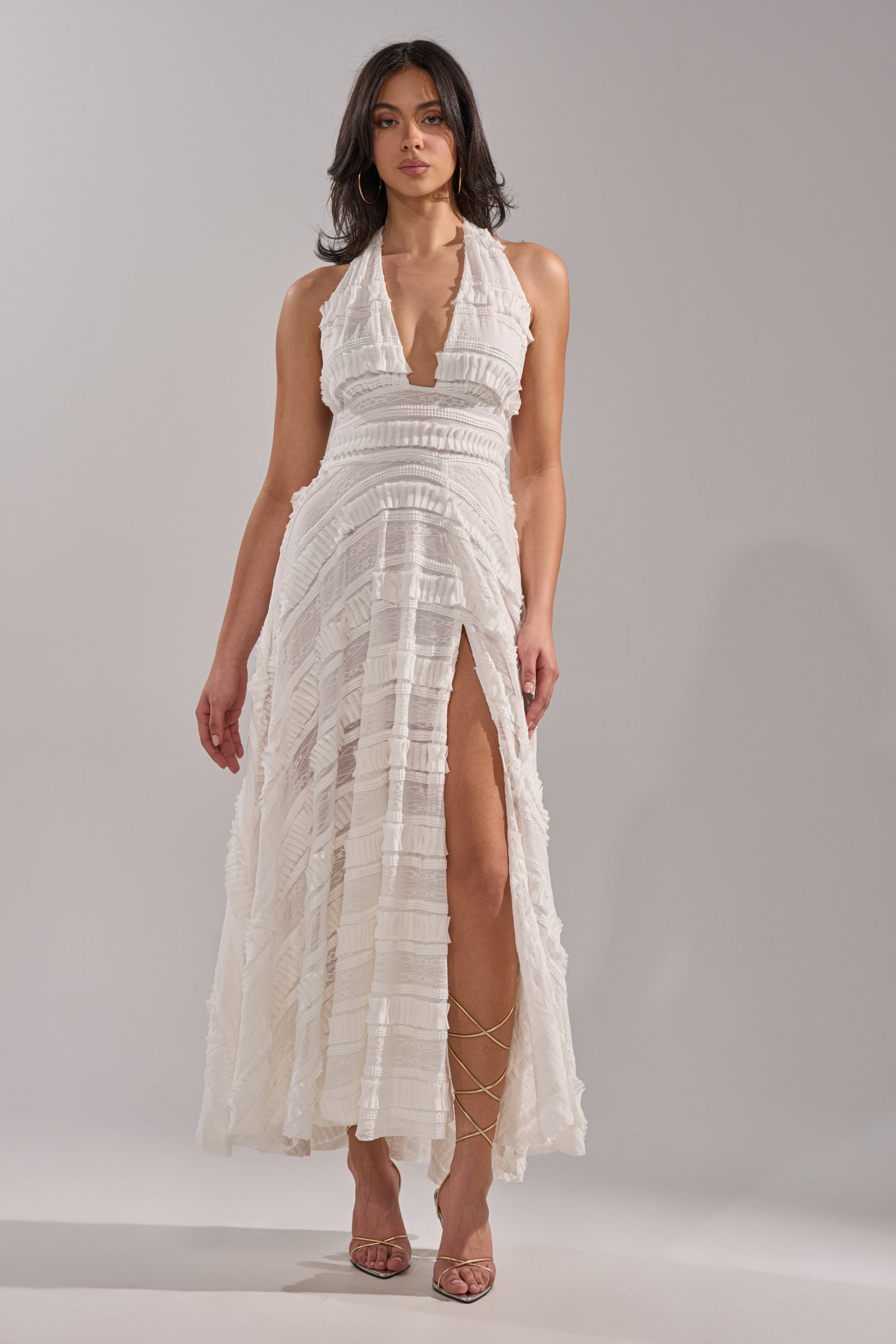 AKIRA Sitting Pretty Woven Maxi Dress | White | Size Medium AKIRA Sitting Pretty Woven Maxi Dress | White | Size Medium