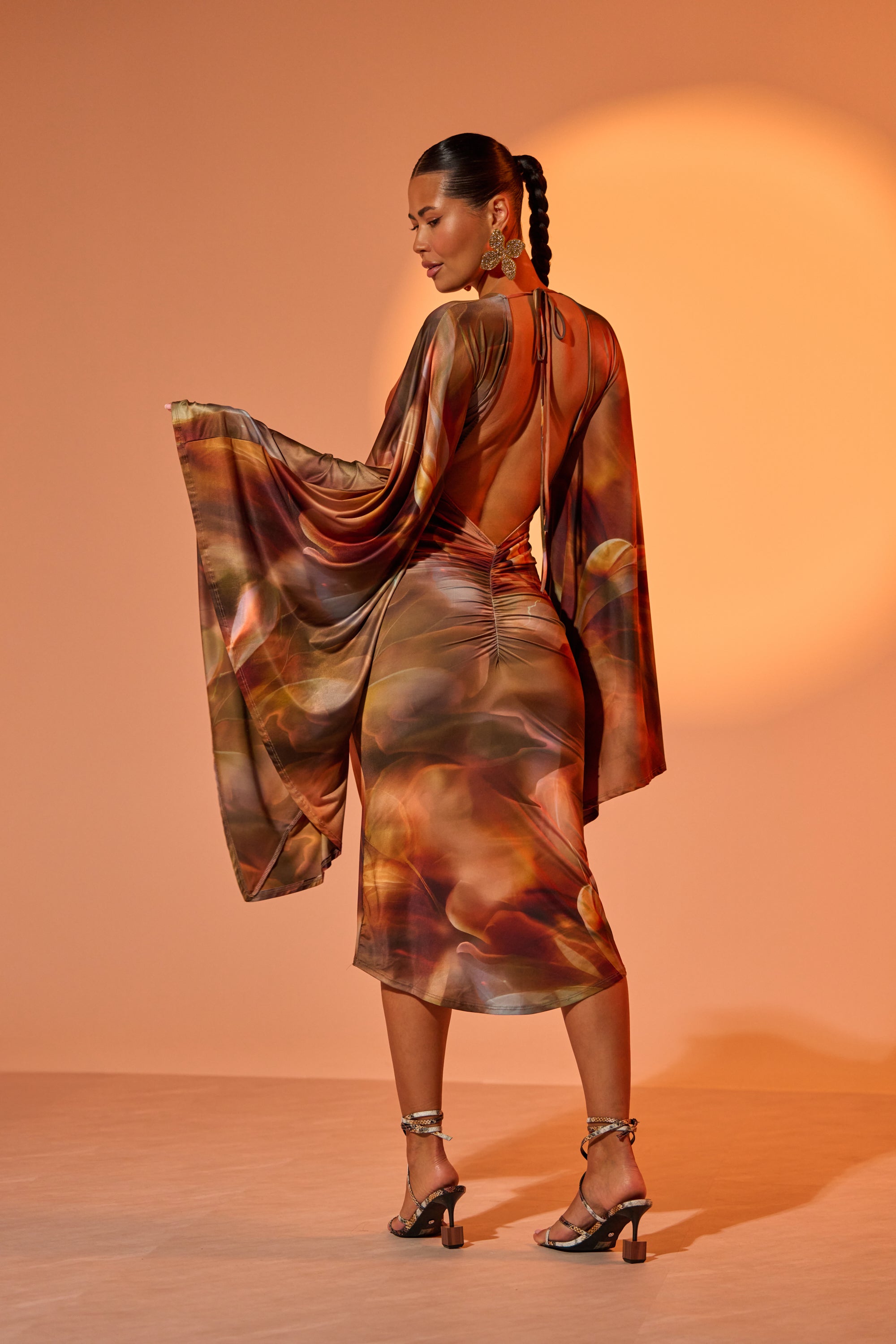 AKIRA Shiny Like Me Maxi Dress | Brown | Size XL AKIRA Shiny Like Me Maxi Dress | Brown | Size XL