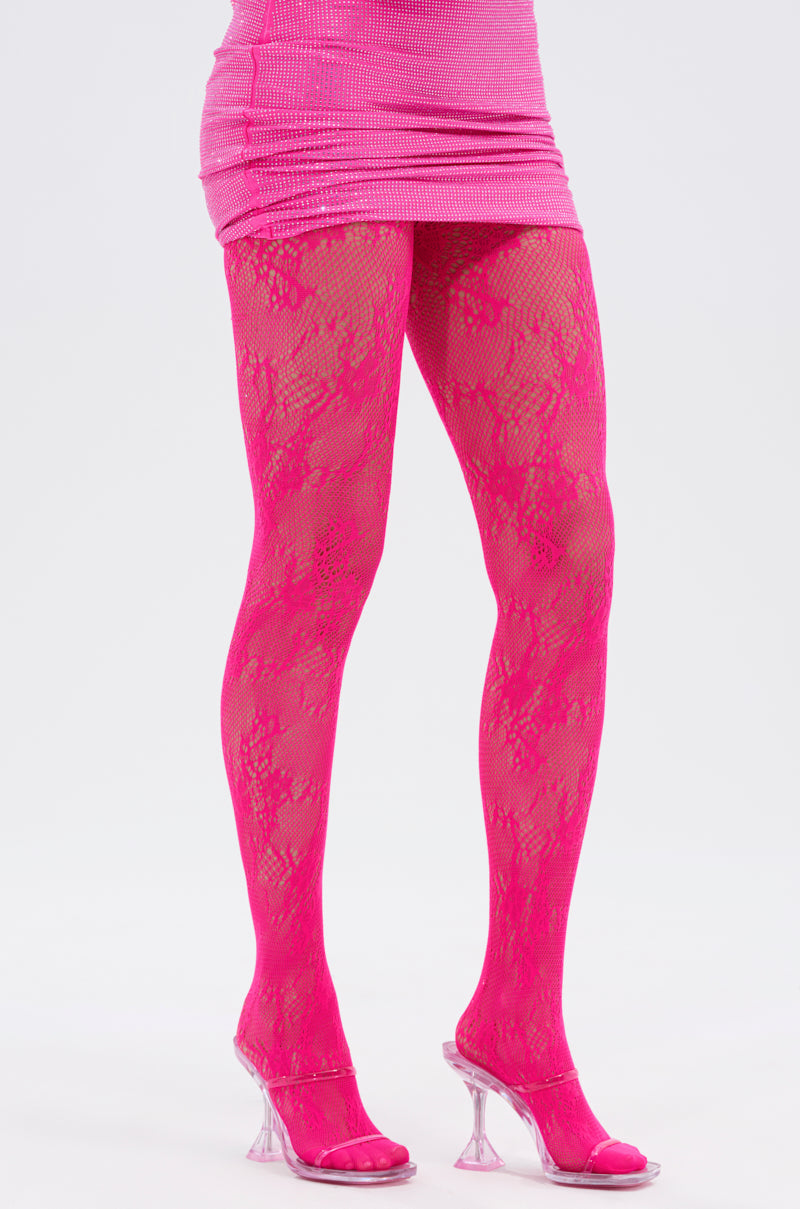 FUSCHIA ALL OVER LACE TIGHT AKIRA FUSCHIA ALL OVER LACE TIGHT AKIRA