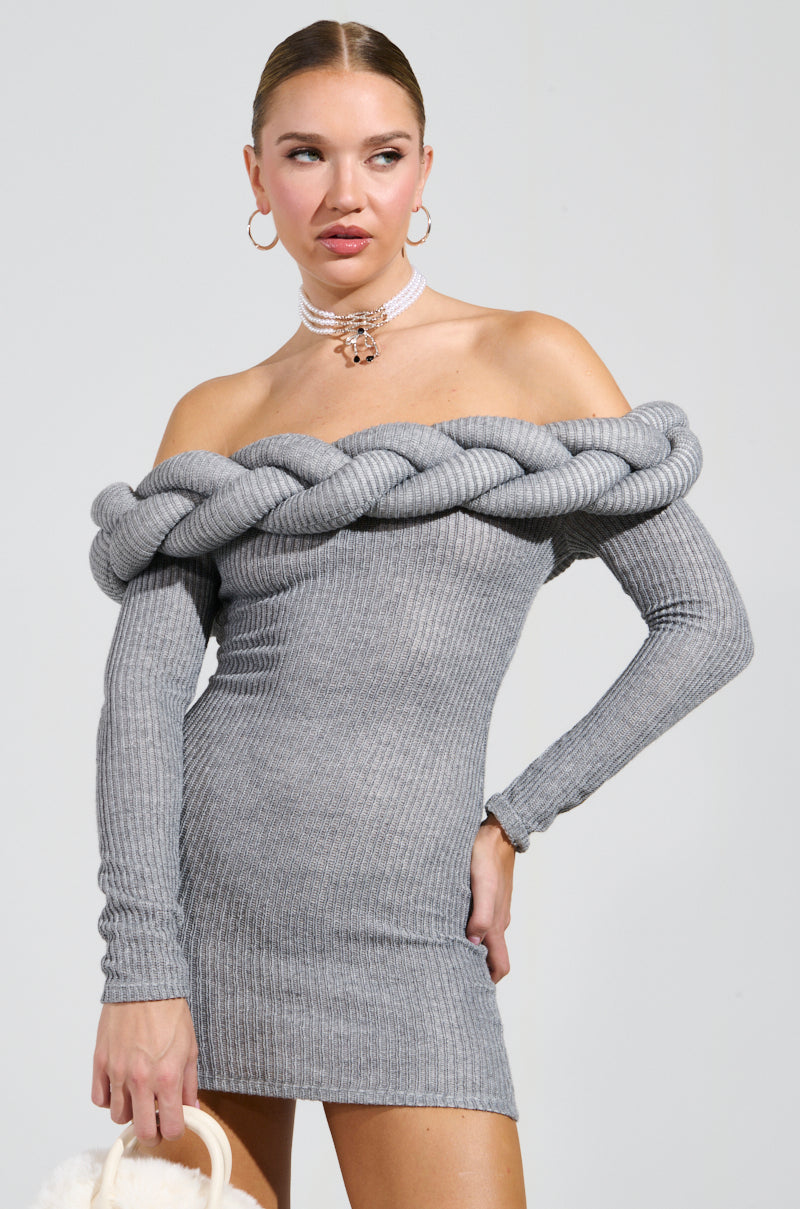 NOT IN THE MOOD KNIT BRAIDED MINI DRESS NOT IN THE MOOD KNIT BRAIDED MINI DRESS