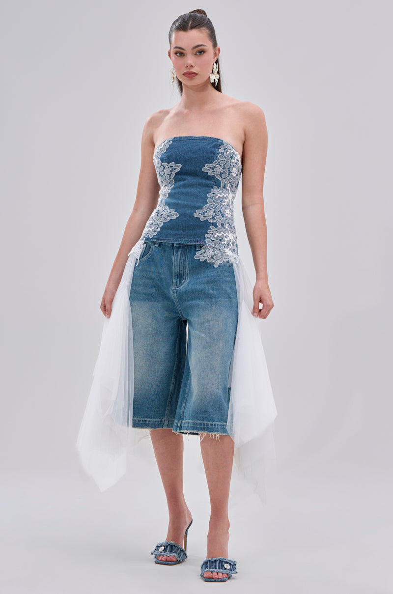 [Darling, you’re bad] CORSET HIGHLIGHT BOOTS CUT DENIM DARLING YOU ARE BAD CORSET HIGHLIGHT BOOTS CUT DENIM