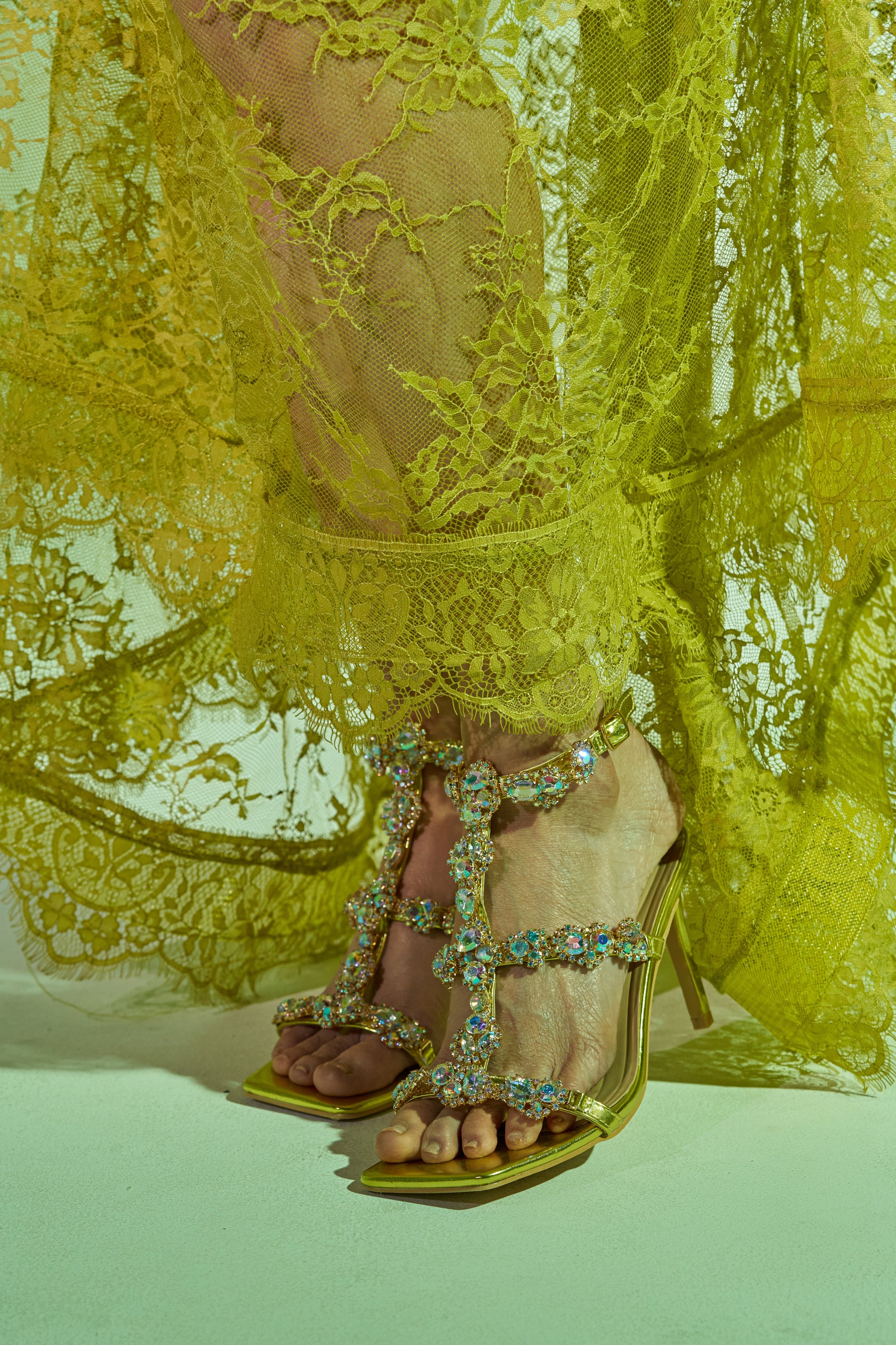 AKIRA Azalea Wang Zeta Citron Embellished Upper Stiletto Sandal | Size 11 AKIRA Azalea Wang Zeta Citron Embellished Upper Stiletto Sandal | Size 11
