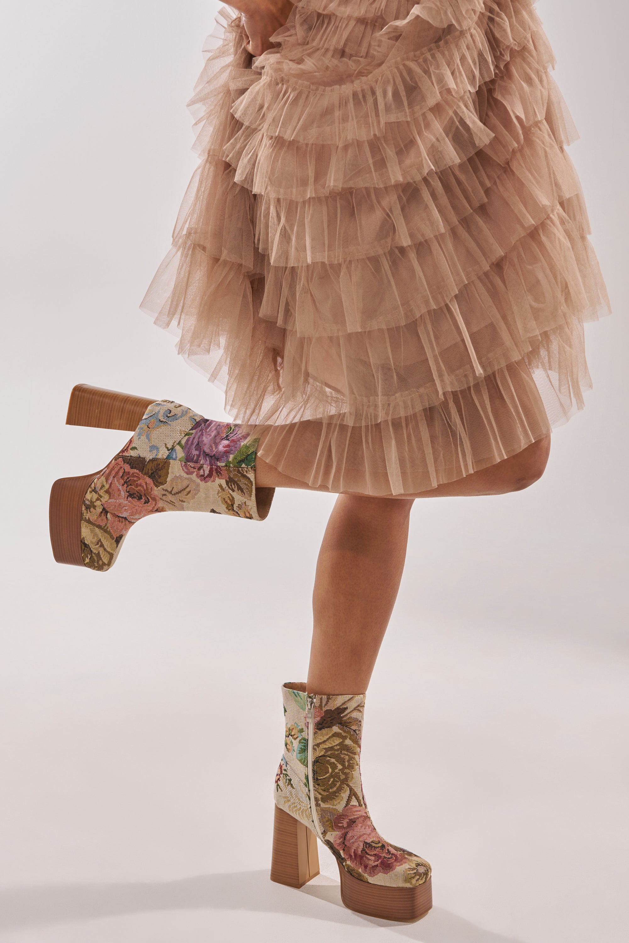 AZALEA WANG ZILPAH FLORAL BROCADE BOOTIE – AKIRA