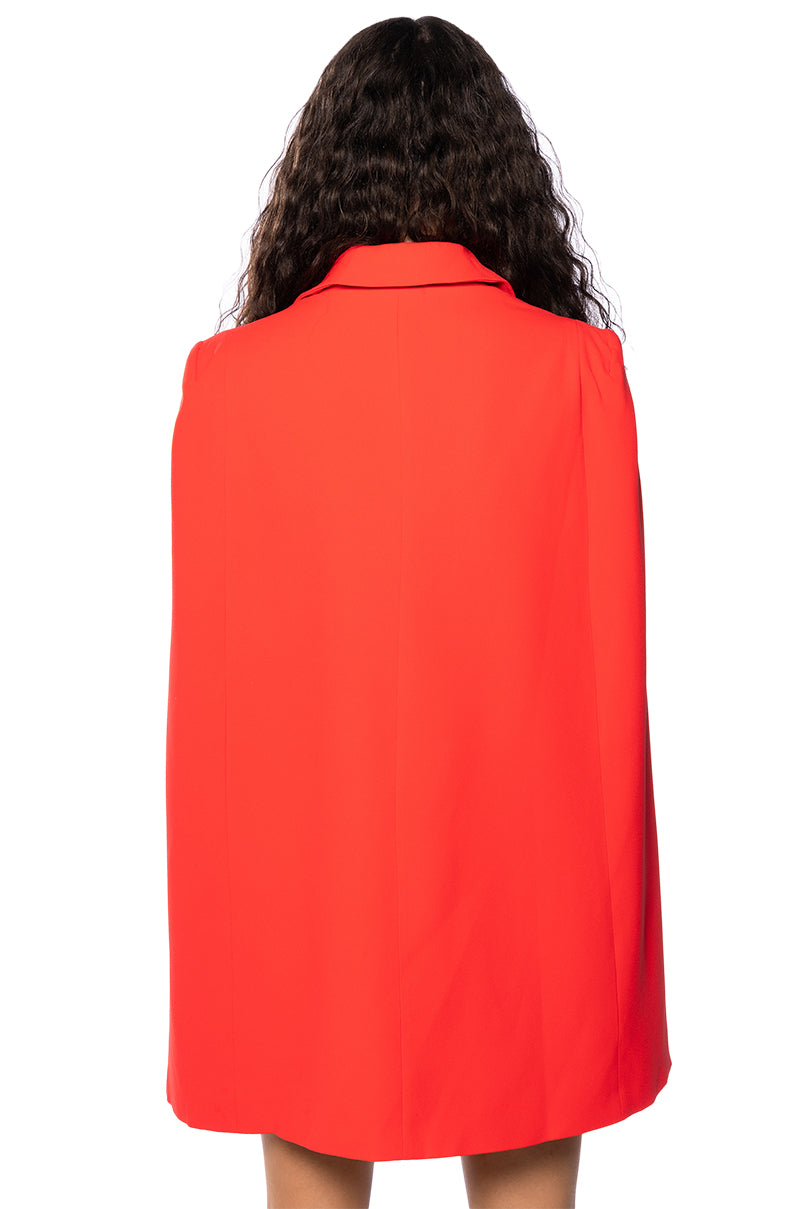 Extra View A La Mode Mini Cape Blazer Dress In Pink