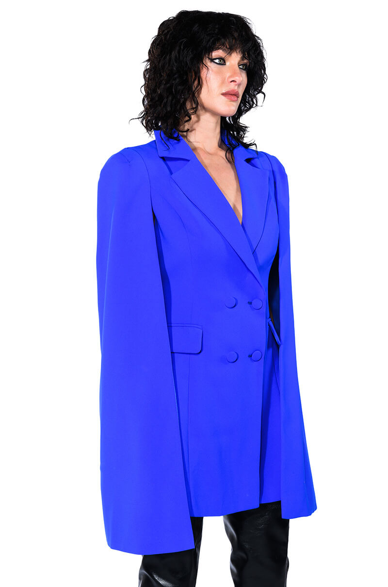 Extra View A La Mode Mini Cape Blazer Dress