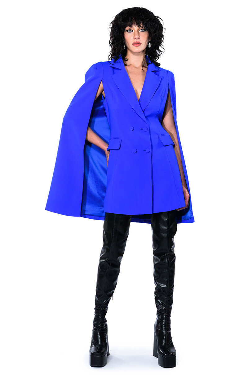 Extra View A La Mode Mini Cape Blazer Dress