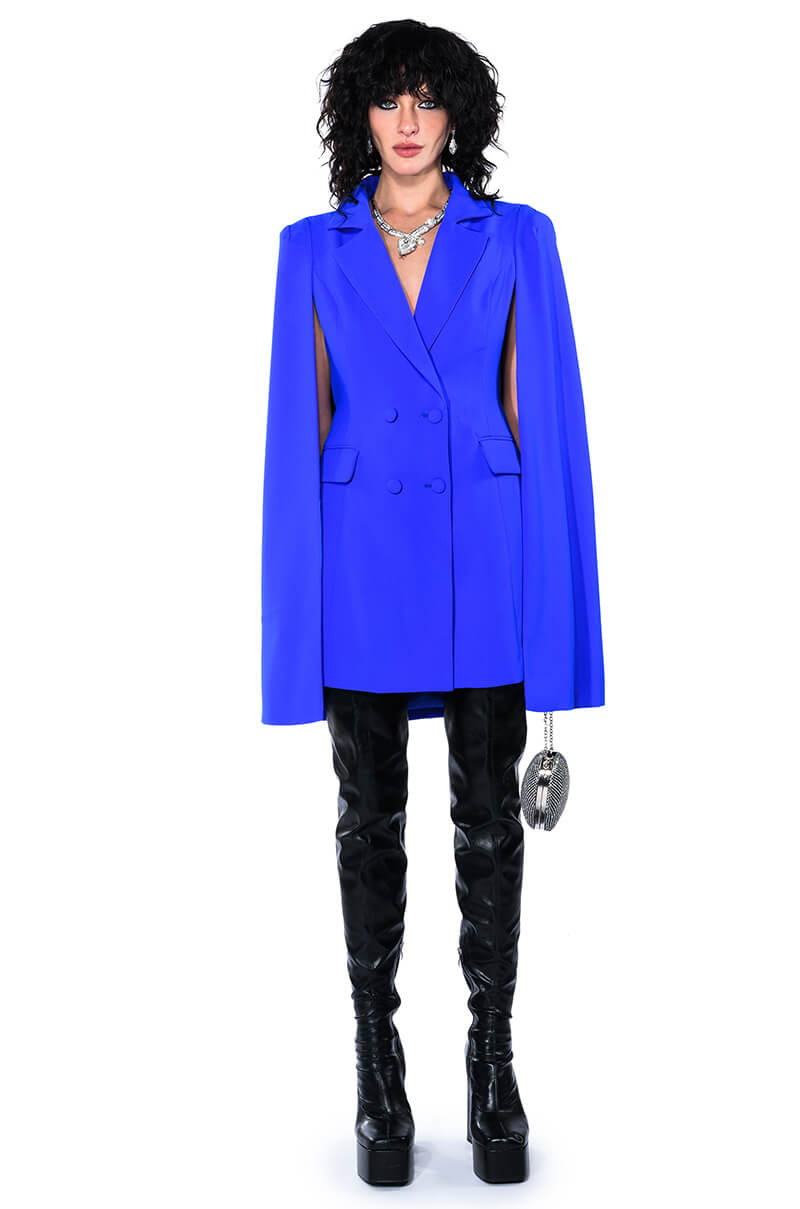 Extra View A La Mode Mini Cape Blazer Dress