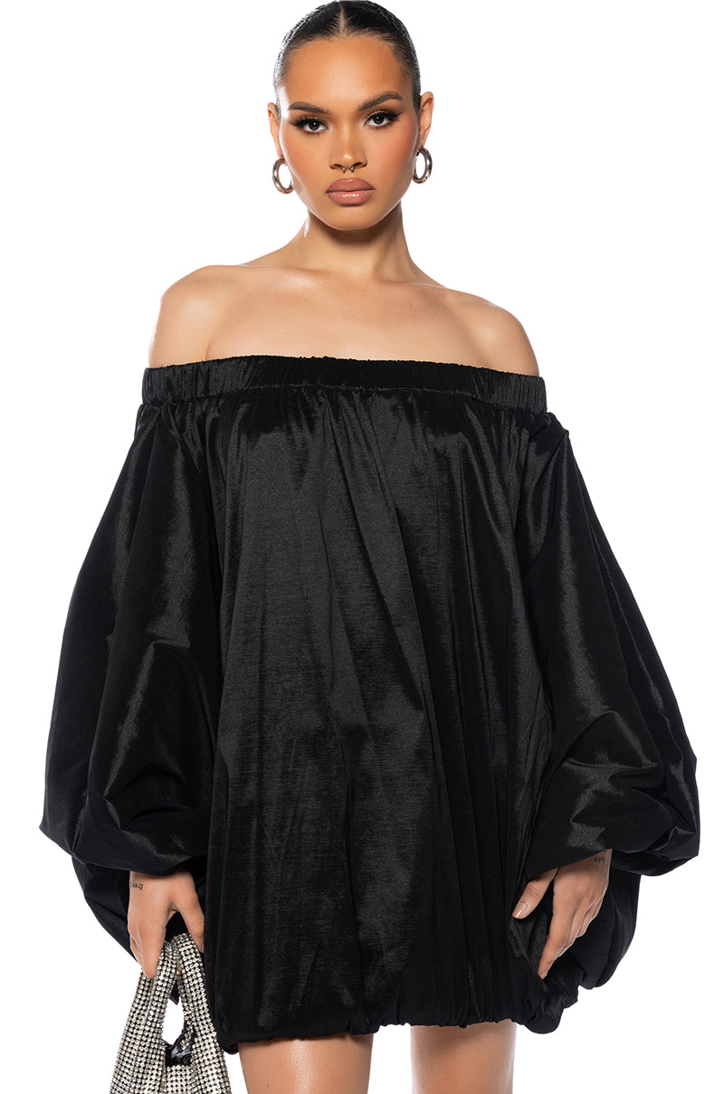 ALL BY MYSELF LONG SLEEVE FLOWY MINI DRESS IN BLACK AKIRA ALL BY MYSELF LONG SLEEVE FLOWY MINI DRESS IN BLACK AKIRA